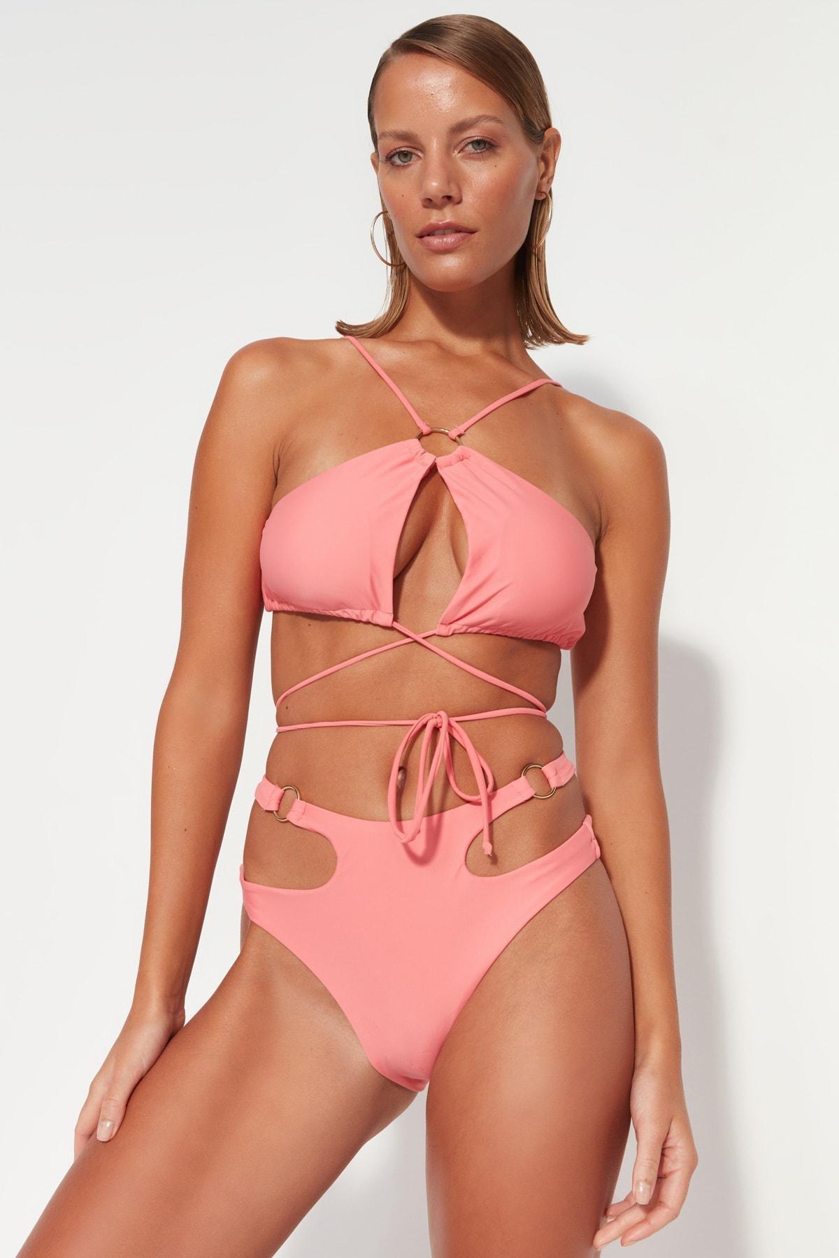 Pink Plain Bikini Top, , large image number 1