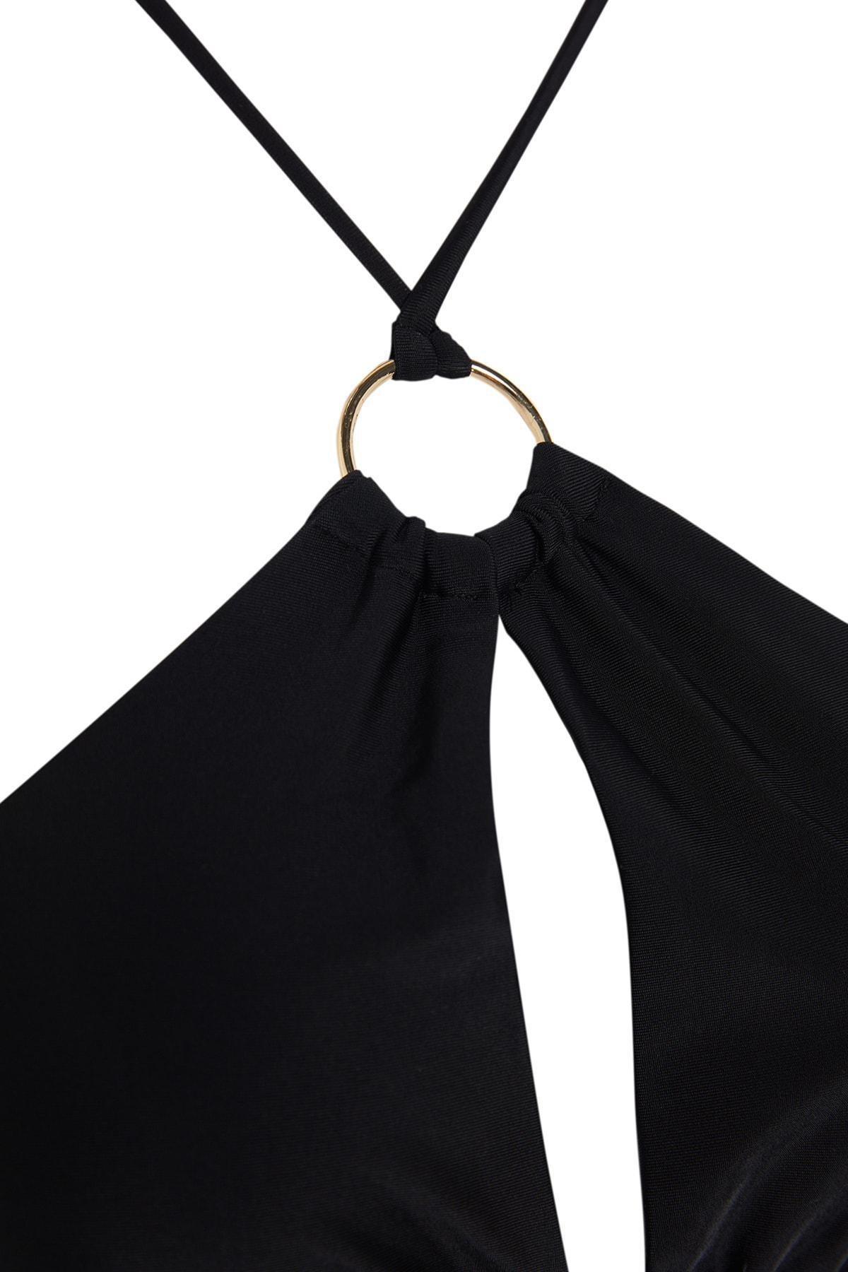 Black Plain Bikini Top, Black, large image number 6