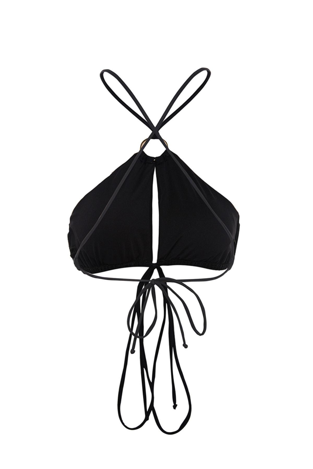 Black Plain Bikini Top, Black, large image number 7