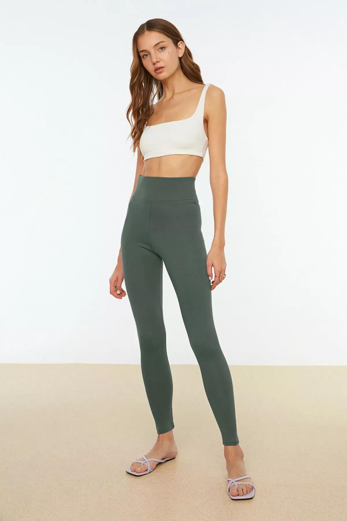 Green Elastic Waist Tights, , medium