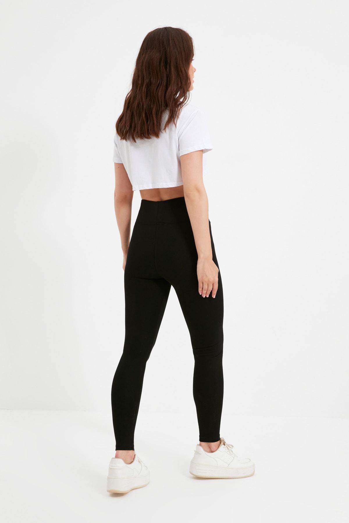 Black High Waist Leggings, , large image number 4