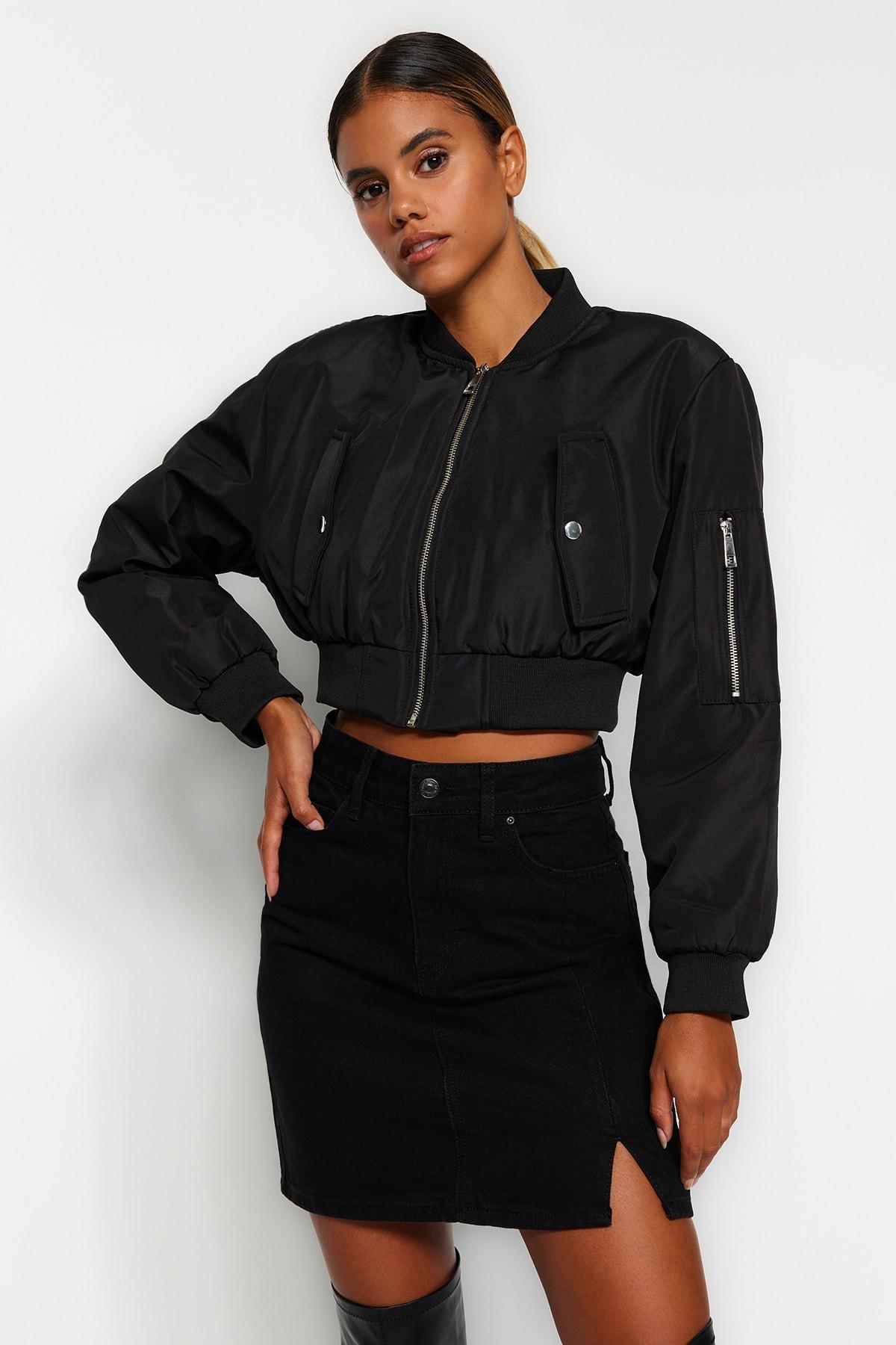 Black Denim Mini Skirt, , large image number 2