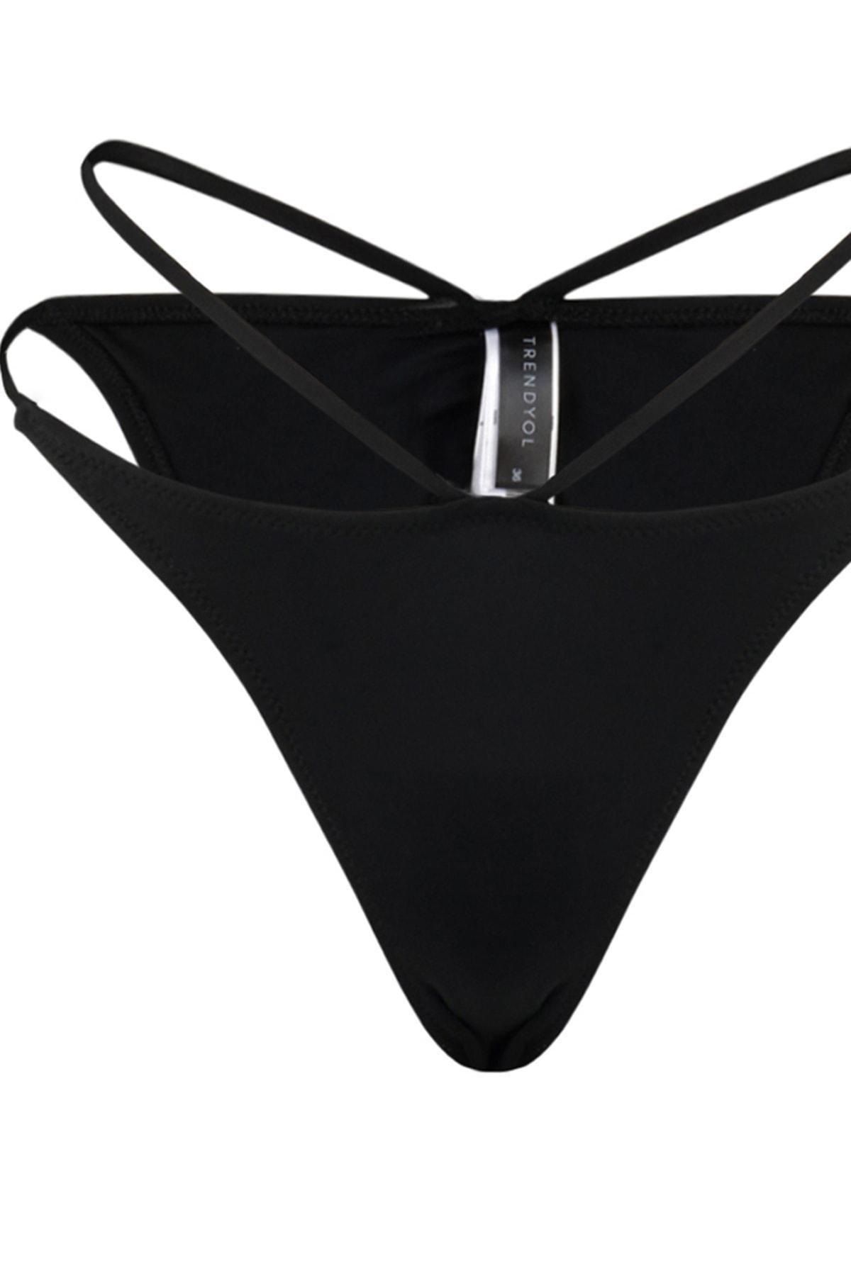 Trendyol - Black Low Waist Bikini Bottom