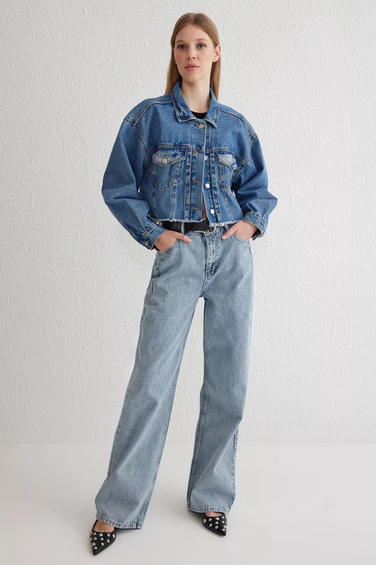 Blue Dart Detail Straight Jeans, , large image number 0