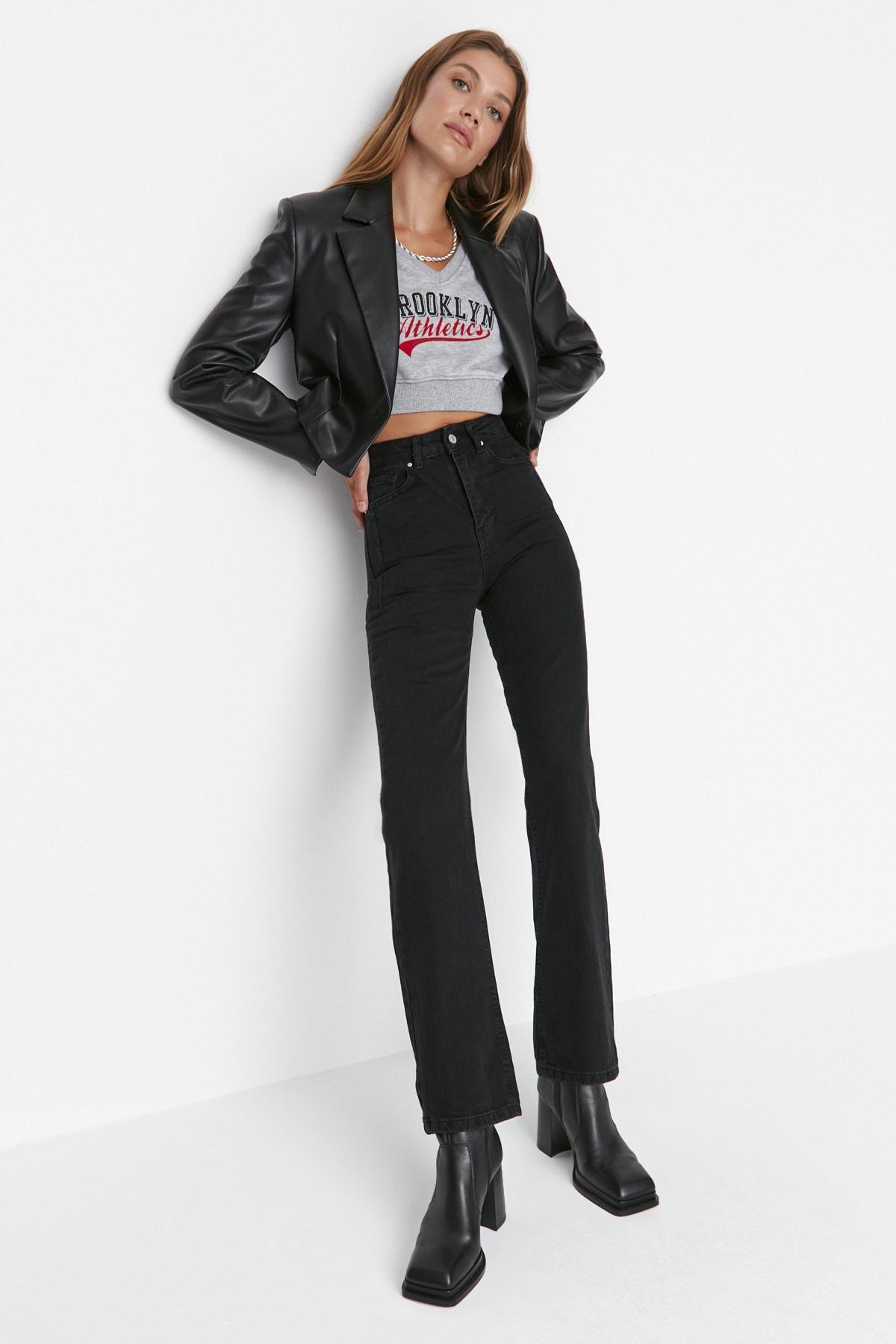 Trendyol - Black Wide Leg Jeans