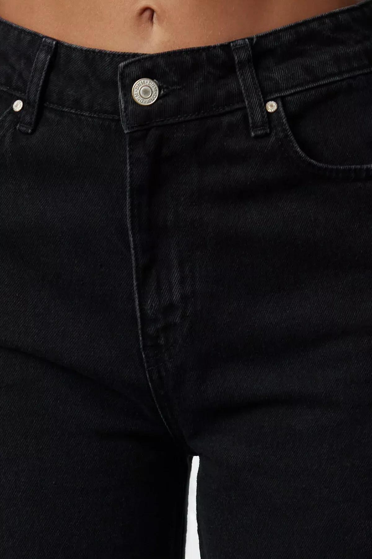 Black Wide Leg Jeans, Black, medium