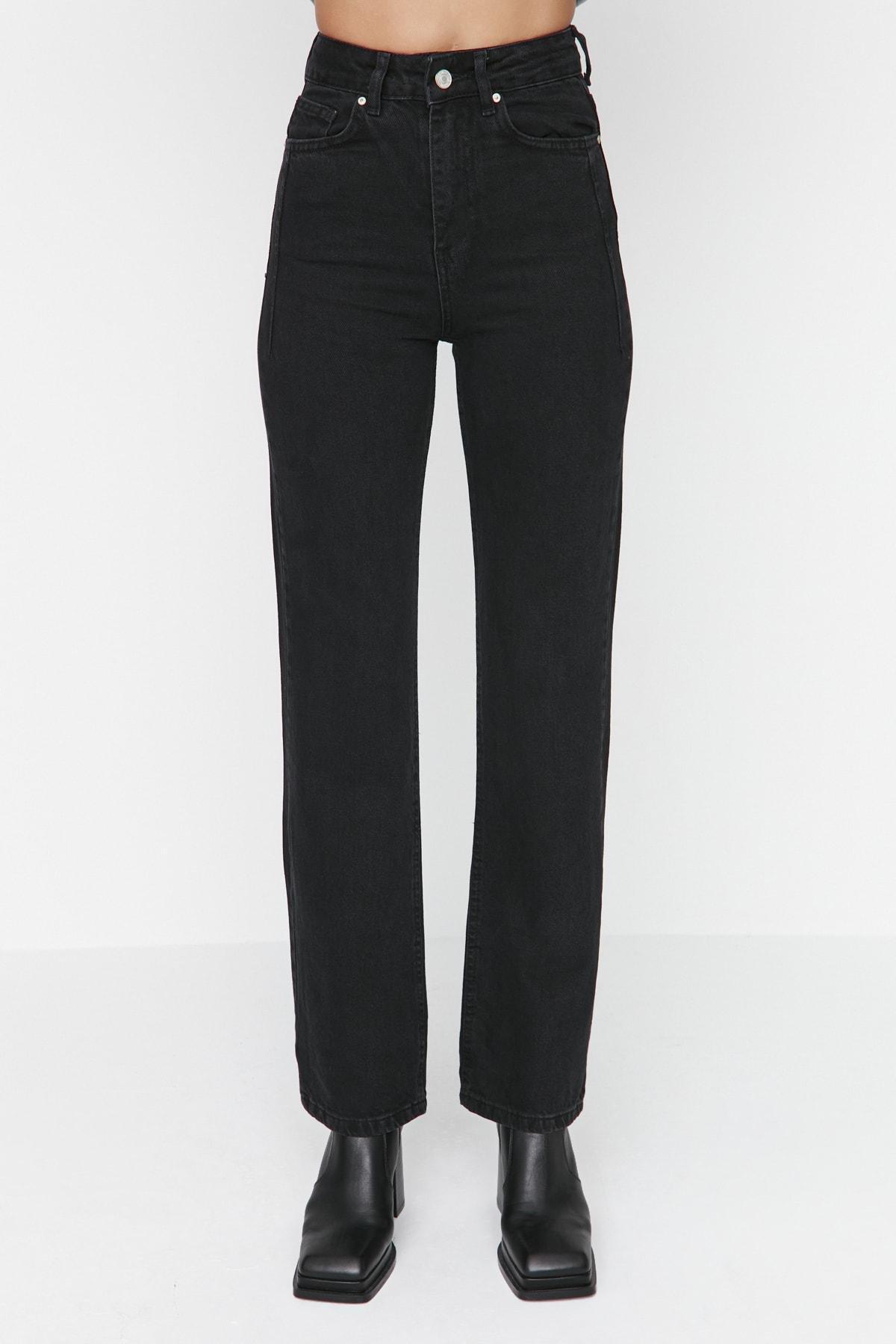 Black Wide Leg Jeans, , large image number 4