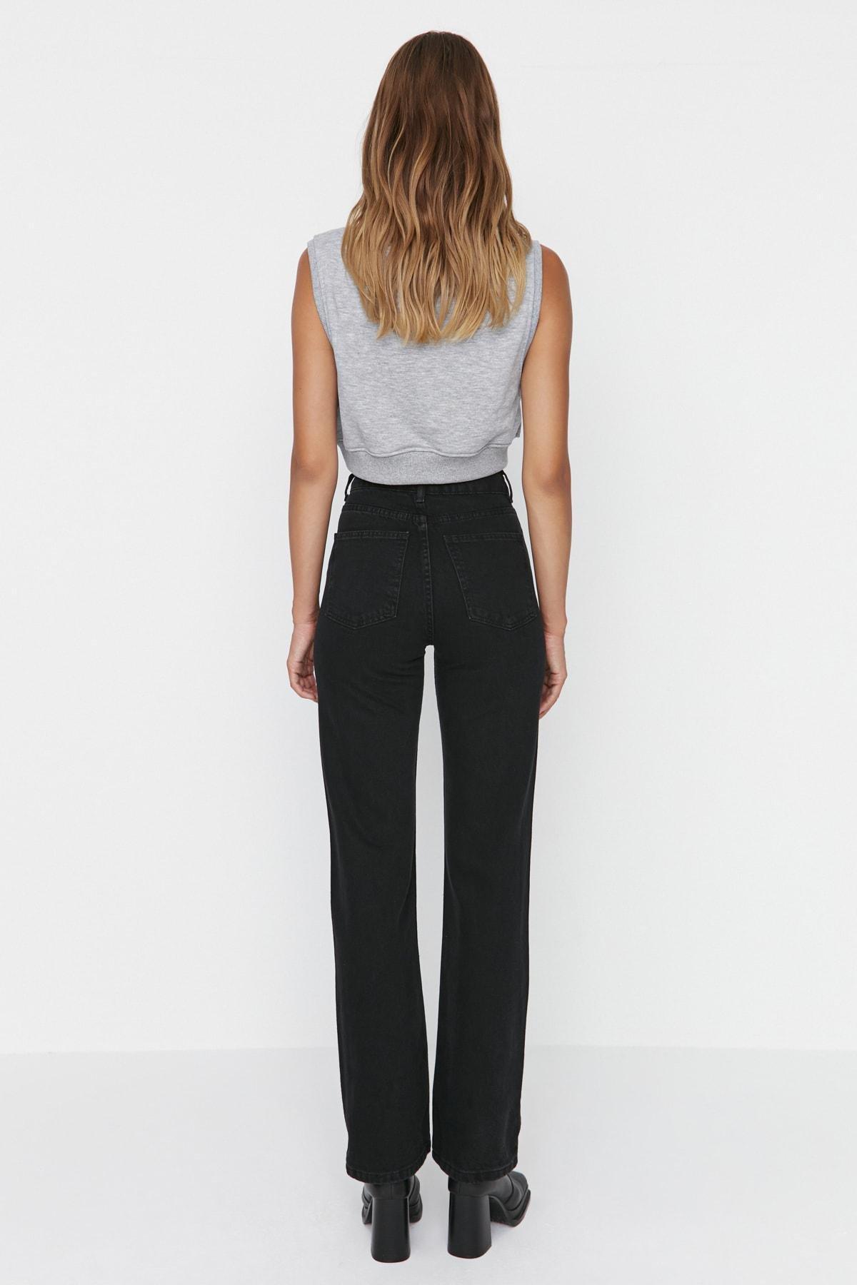 Black Wide Leg Jeans, , large image number 5