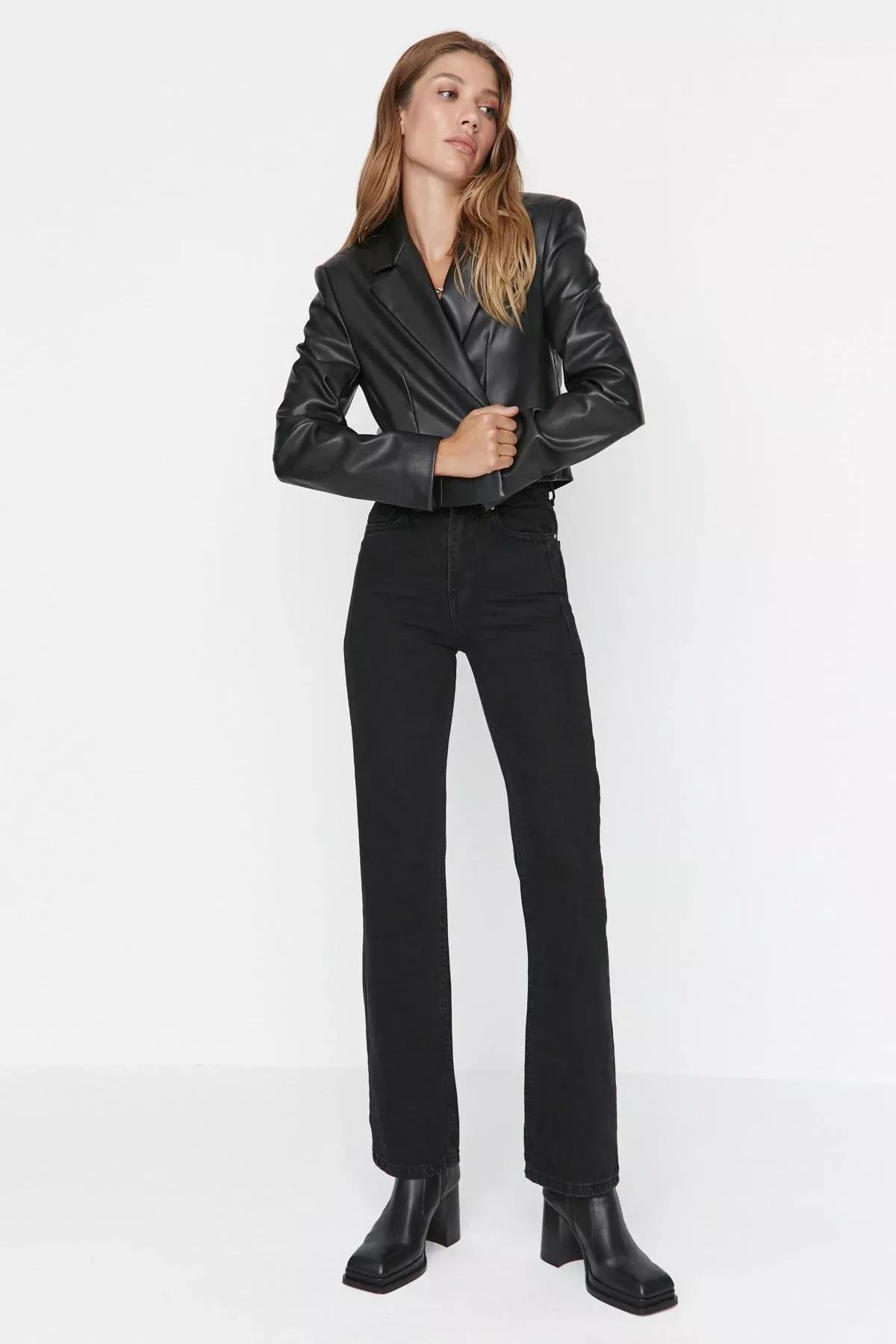Black Wide Leg Jeans, , large image number 5
