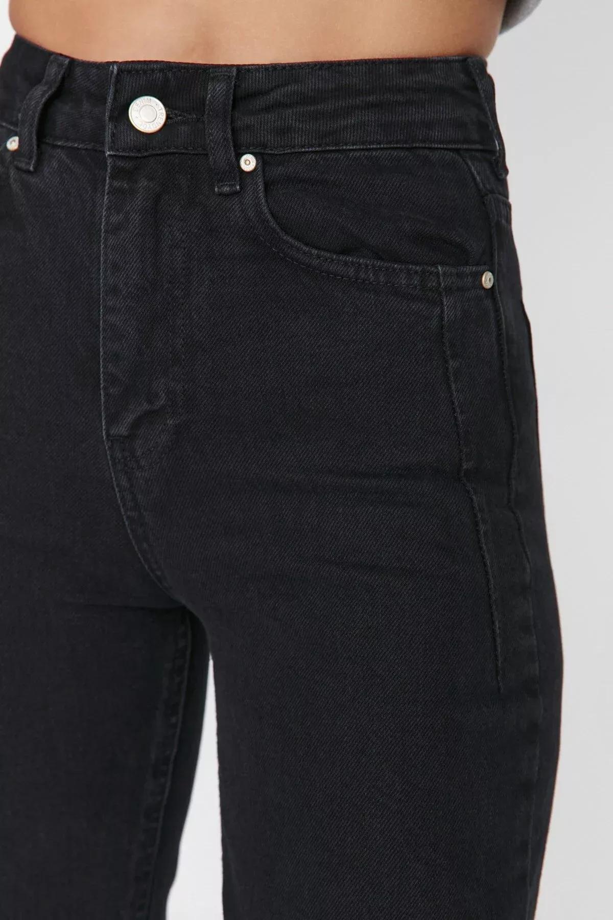 Black Wide Leg Jeans, Black, large image number 7