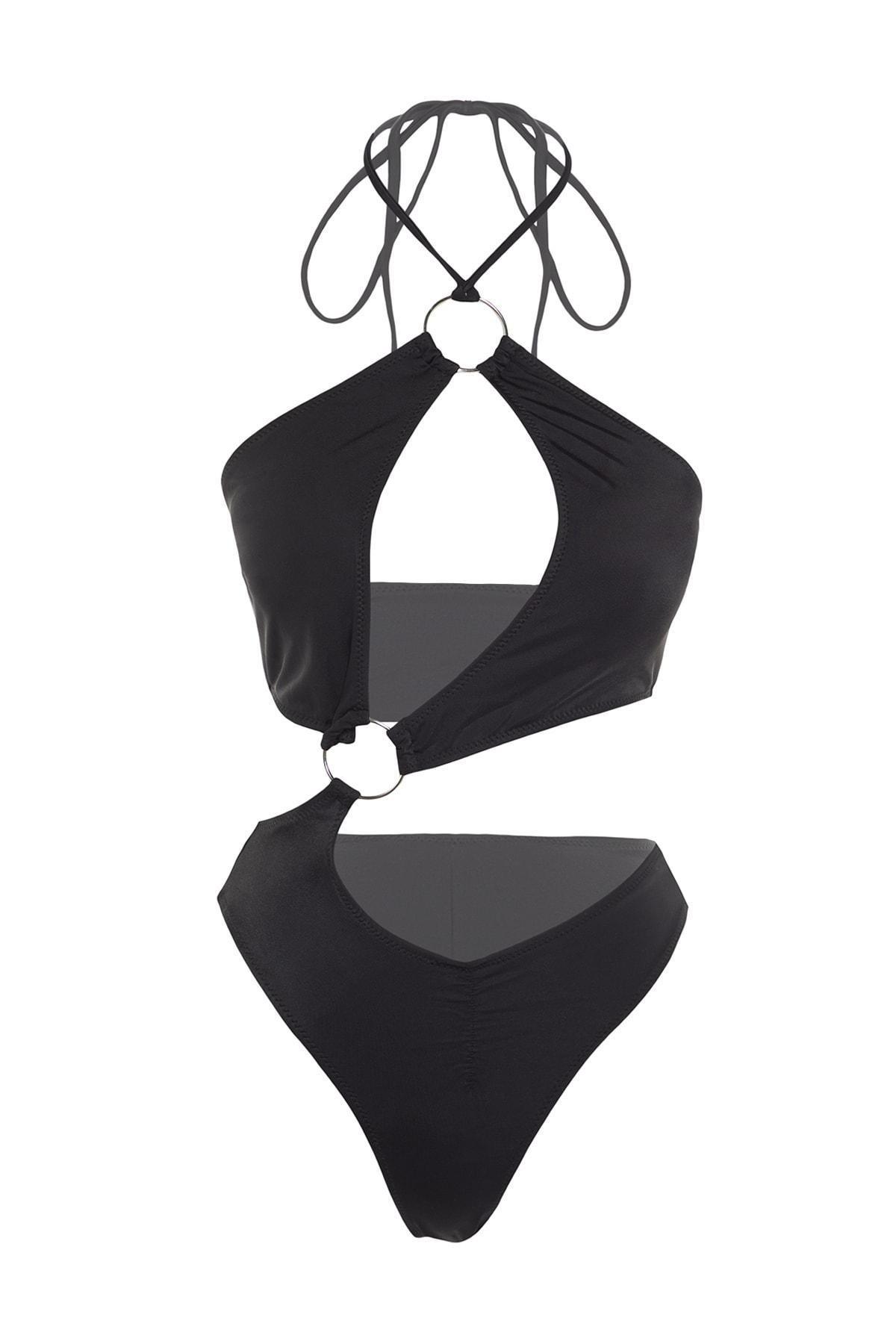 Trendyol - Black Accessory Detailed Swimsuit