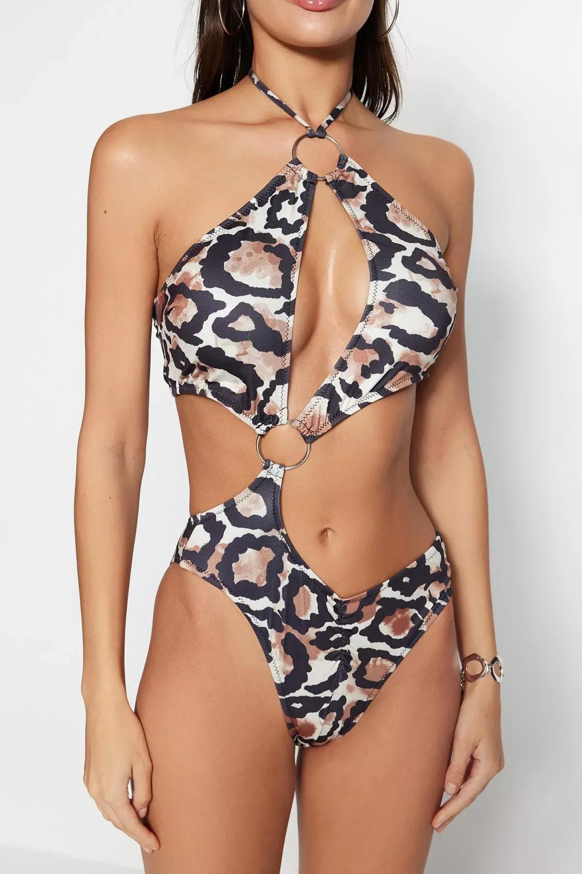 Multicolour Leopard Swimsuit, , large image number 2