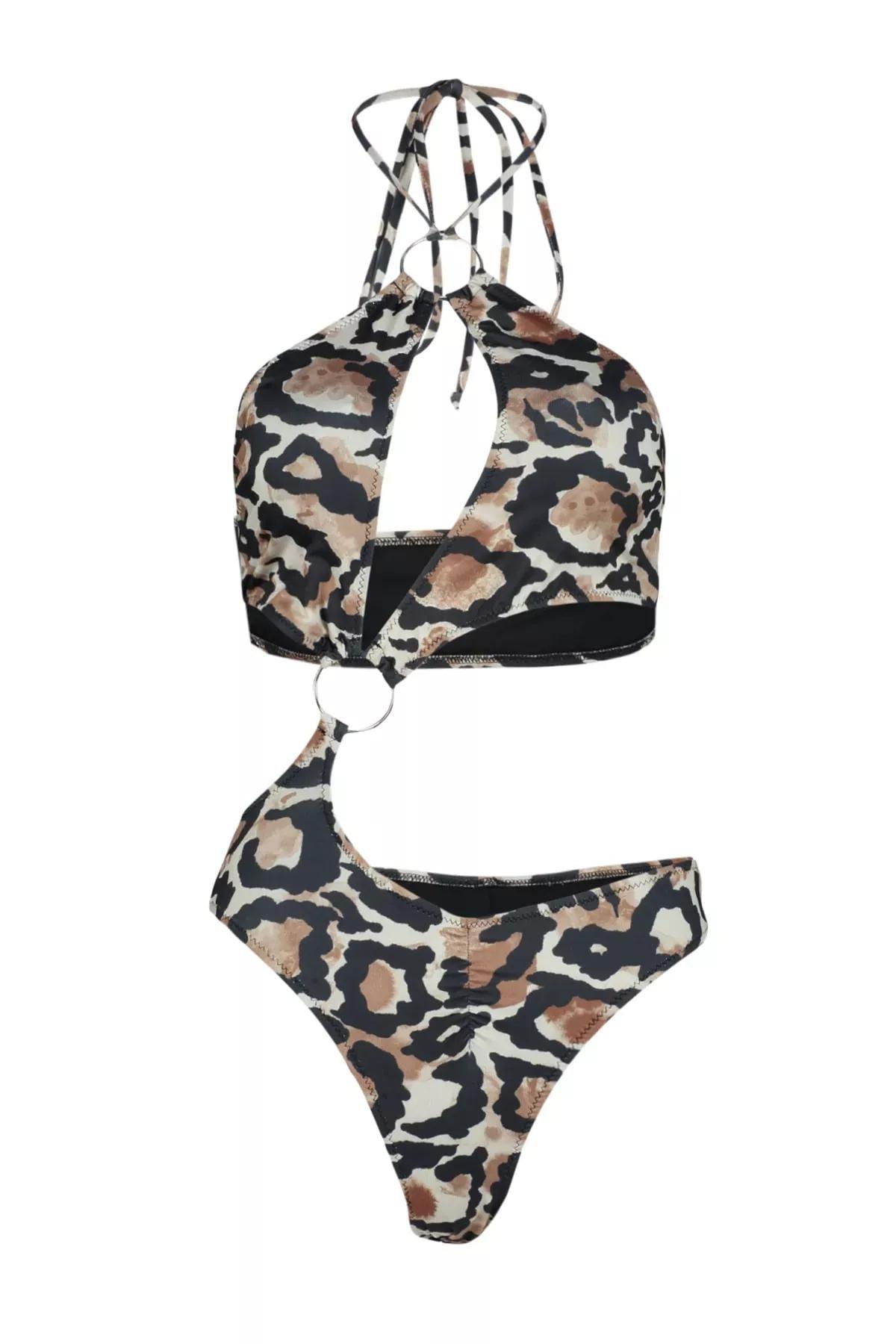 Multicolour Leopard Swimsuit, , large image number 5