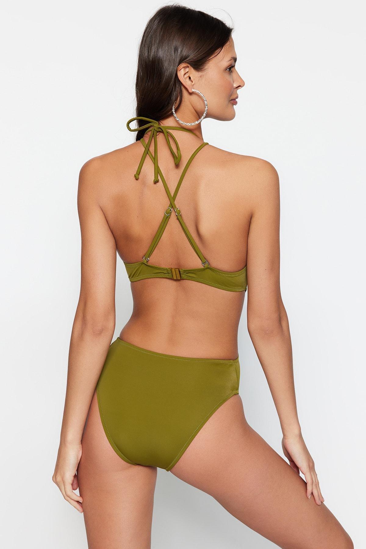 Green Cut Out Swimsuit, Green, large image number 5