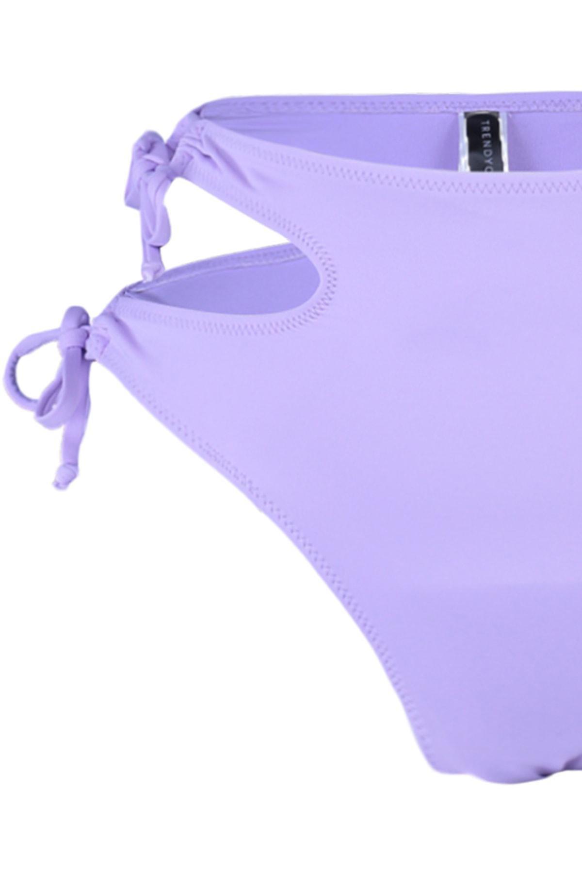 Purple Cut Out Detailed Bikini Bottom, , large image number 5