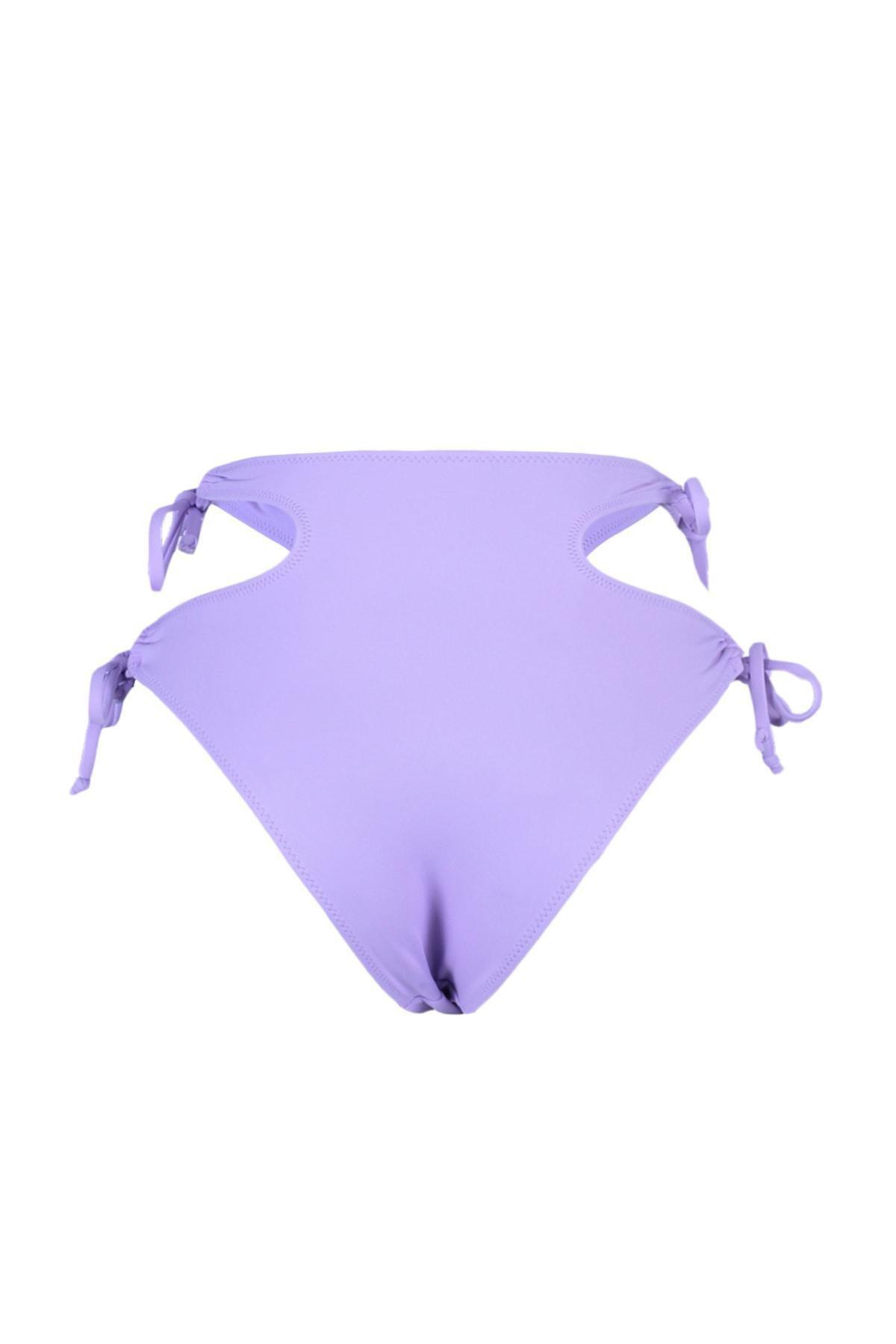 Purple Cut Out Detailed Bikini Bottom, , large image number 6