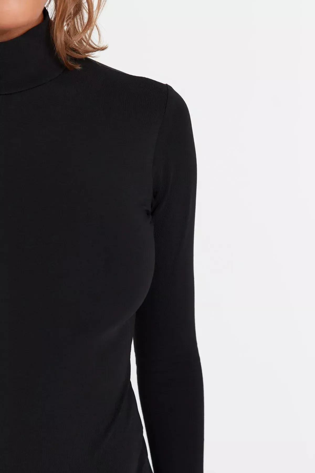 Black Women Turtleneck Bodysuit, , large image number 2