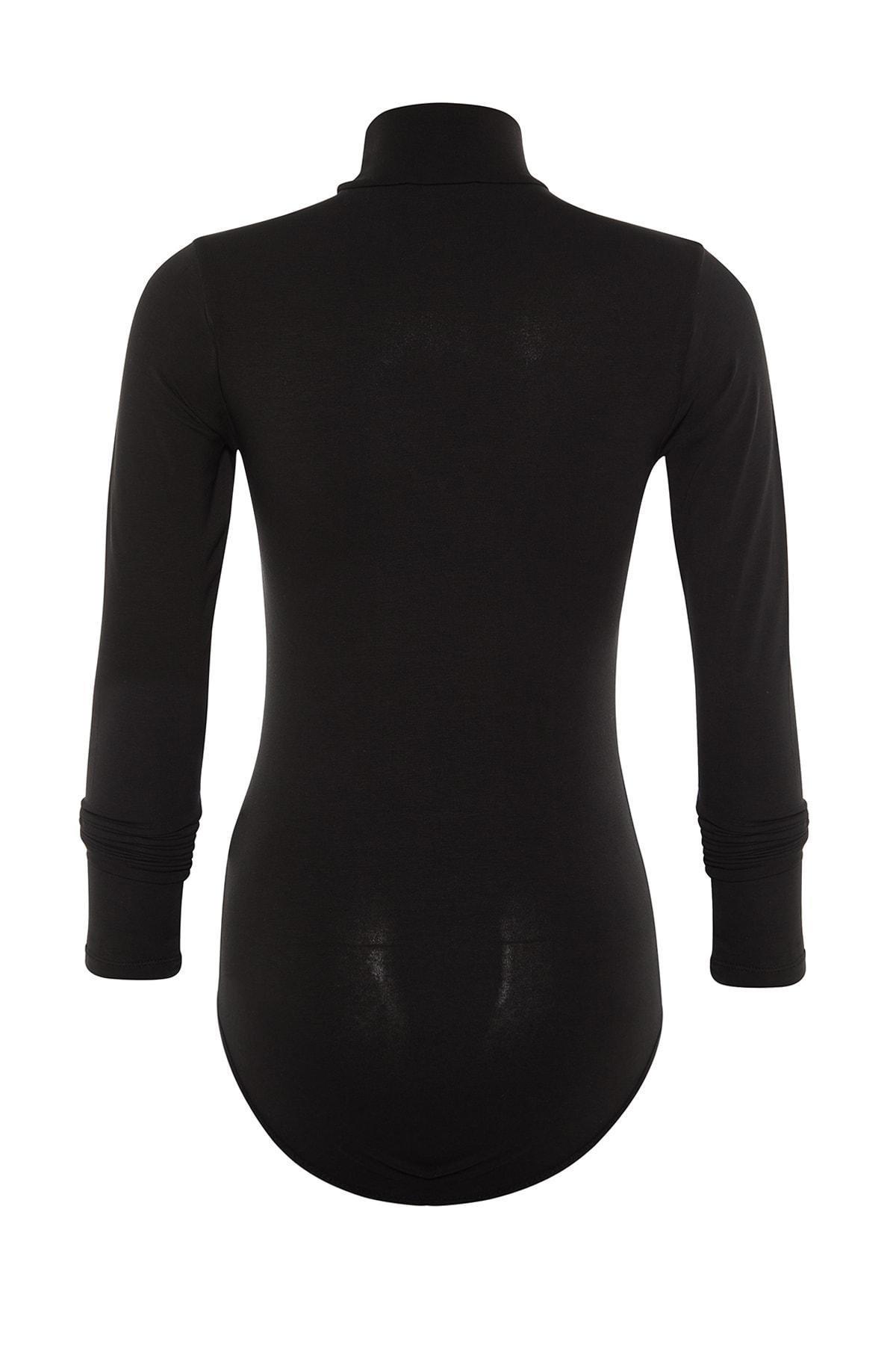 Black Women Turtleneck Bodysuit, , large image number 5