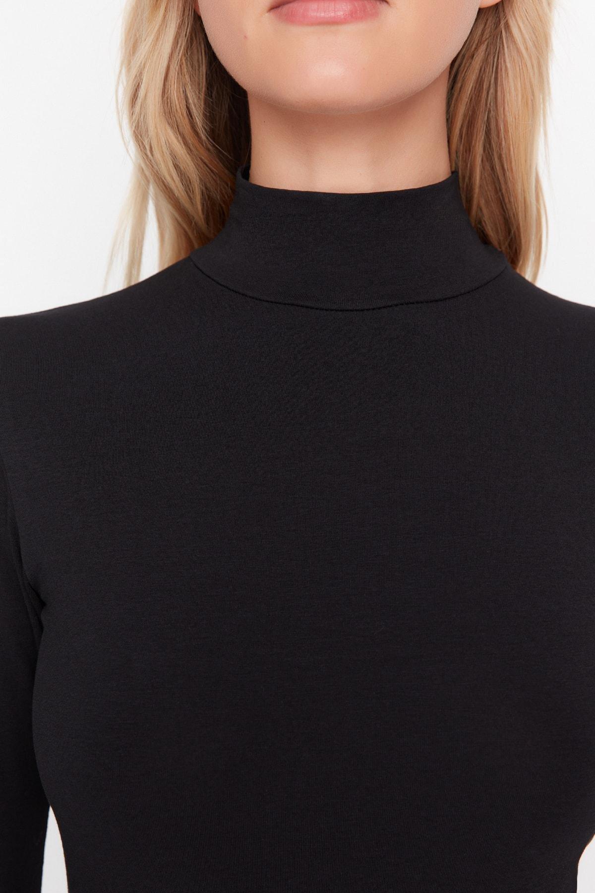 Black Women Turtleneck Bodysuit, , large image number 7