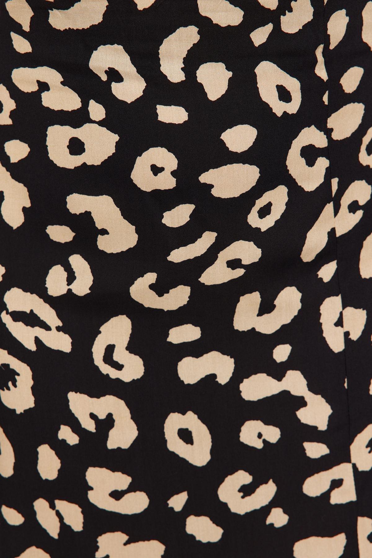 Black Midi Animal Print Plus Size Skirt, , large image number 5