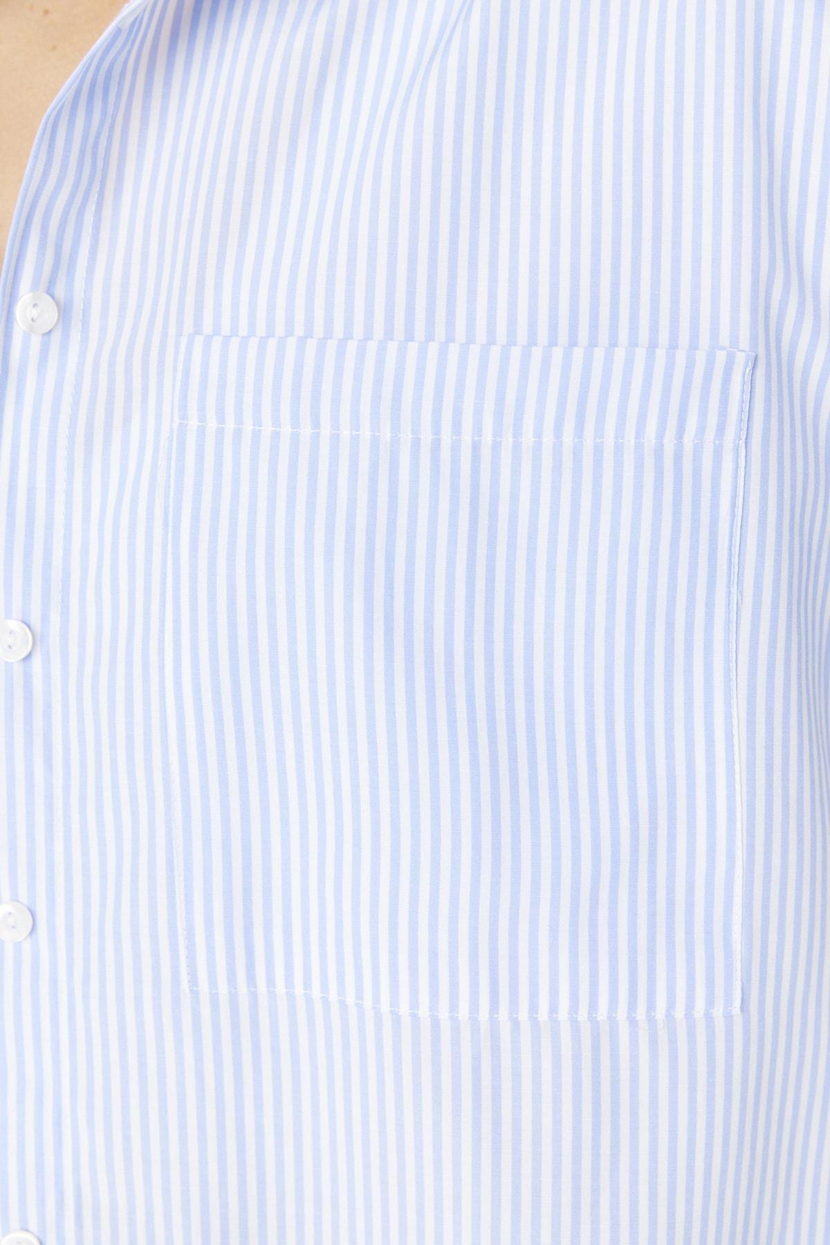 Blue Striped Oversize Shirt, , large image number 3