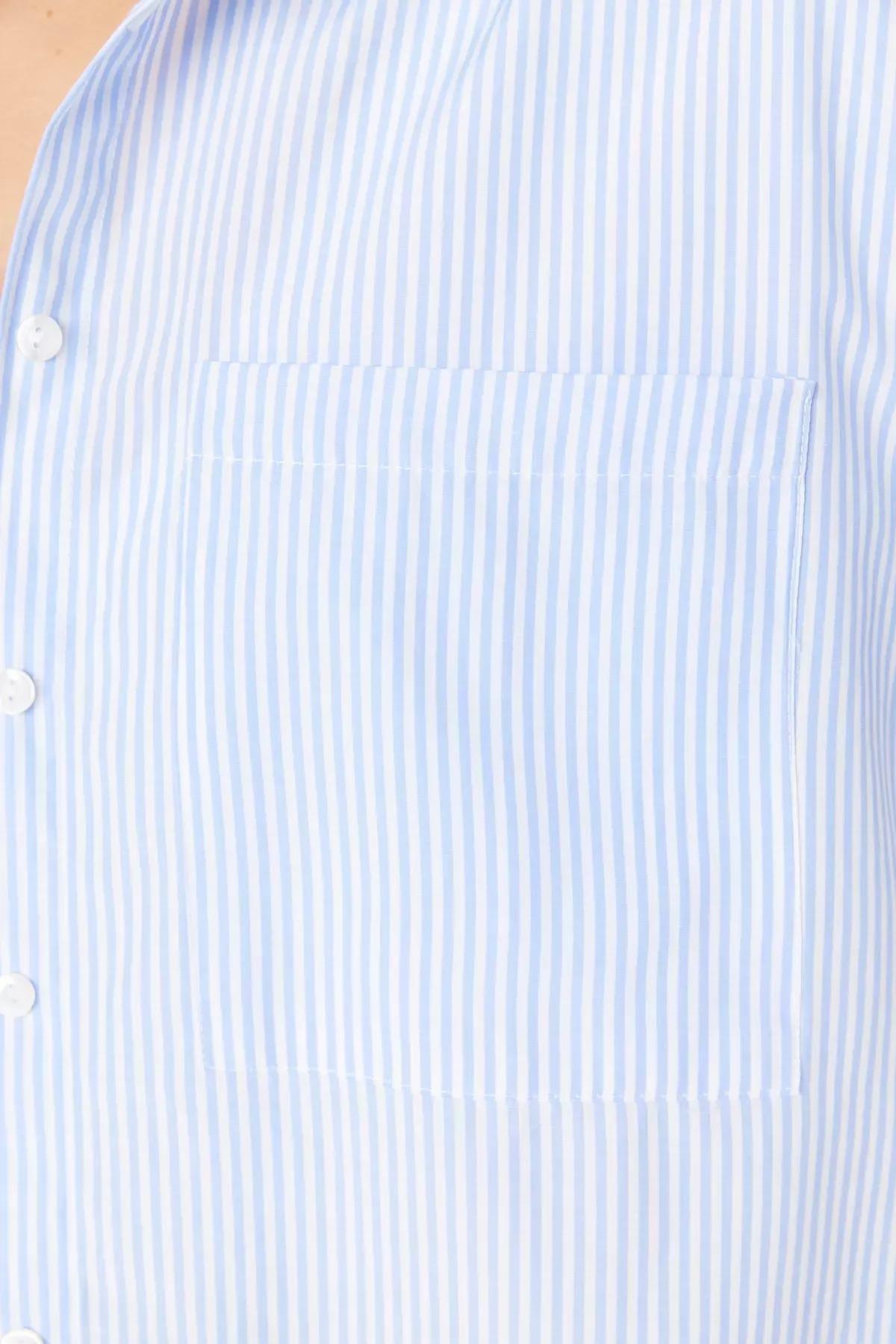 Blue Striped Oversize Shirt, , large image number 3