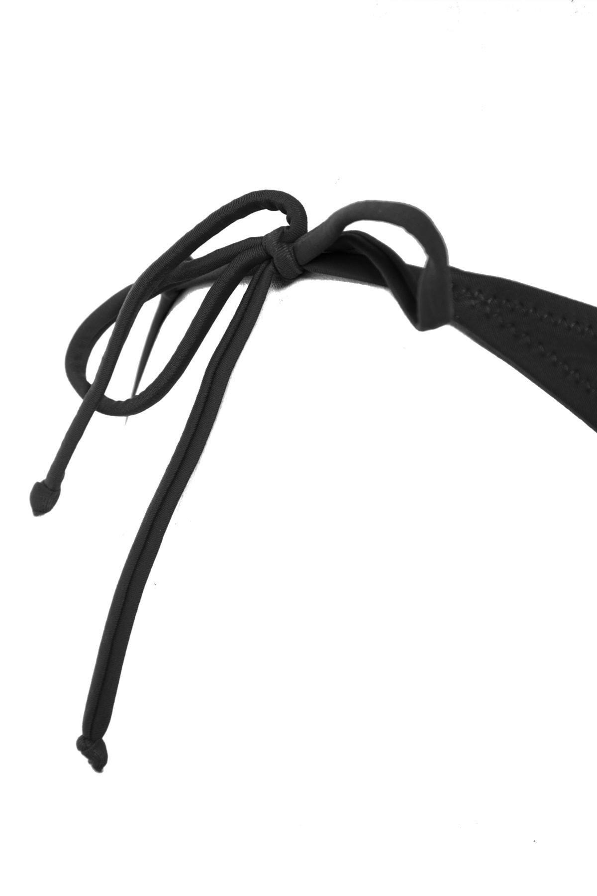 Black V Cut Tie Bikini Bottom, , large image number 5