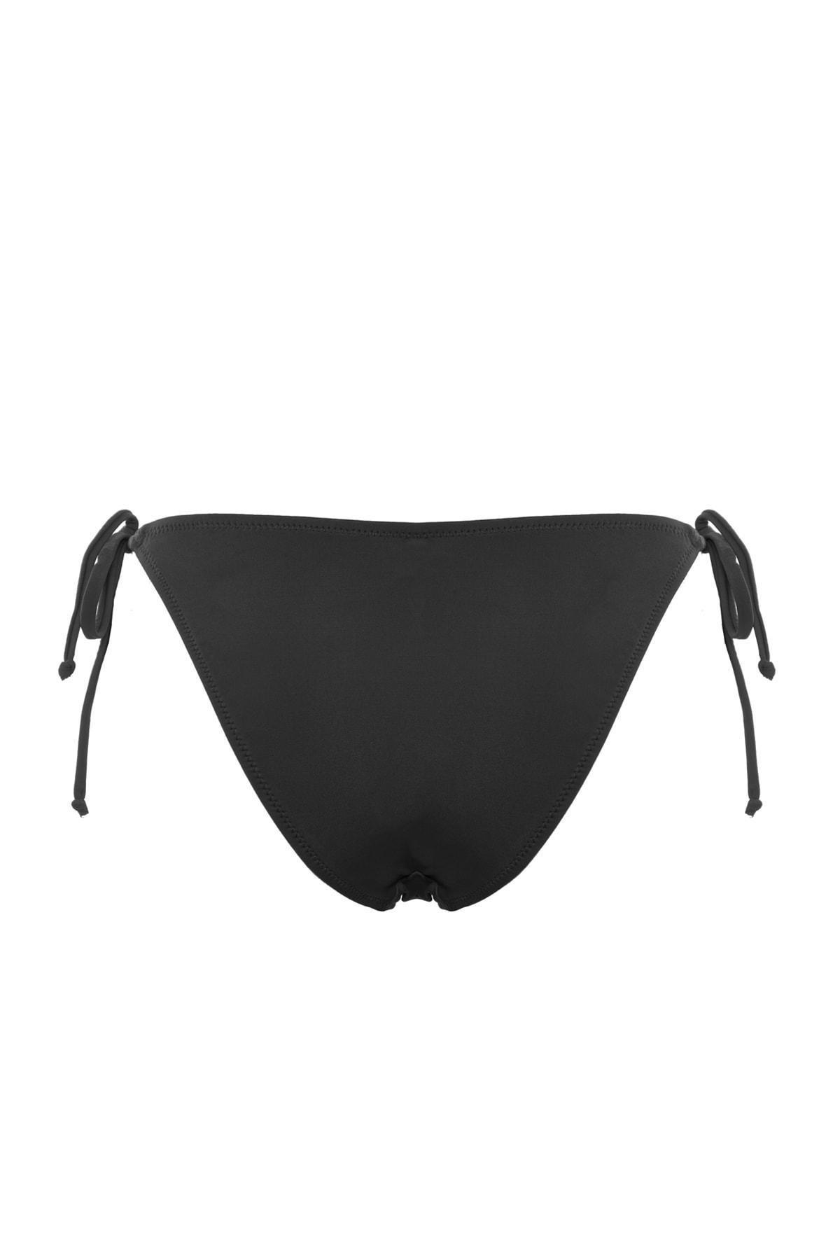 Black V Cut Tie Bikini Bottom, , large image number 6