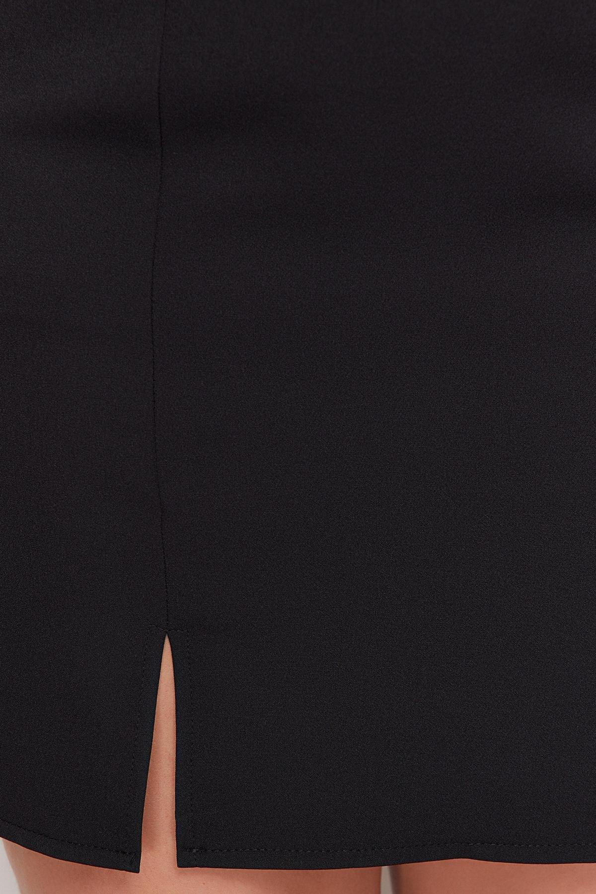 Black Mini Plus Size Skirt, , large image number 9