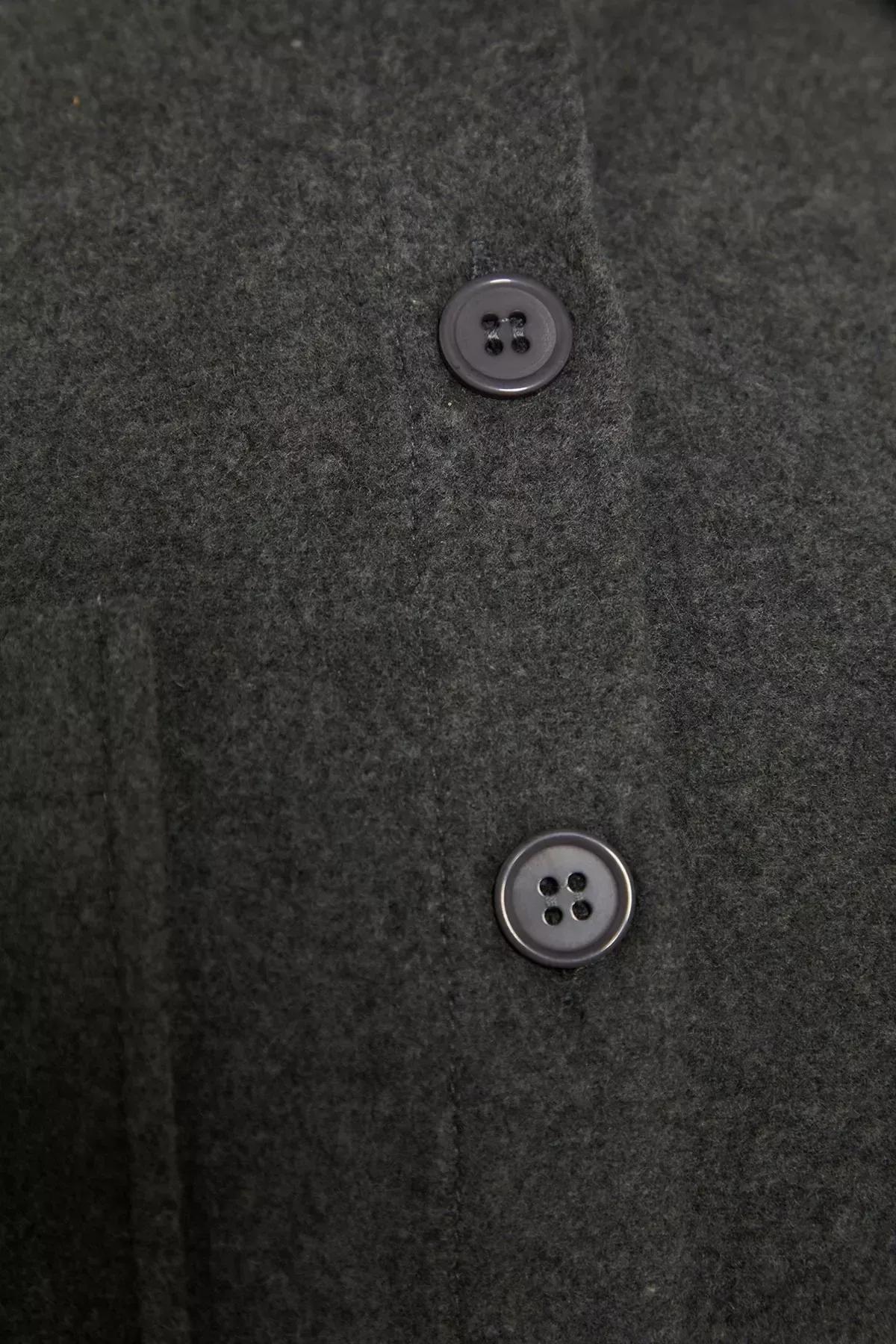 Grey Oversize Collar Shirt, Gray, large image number 5