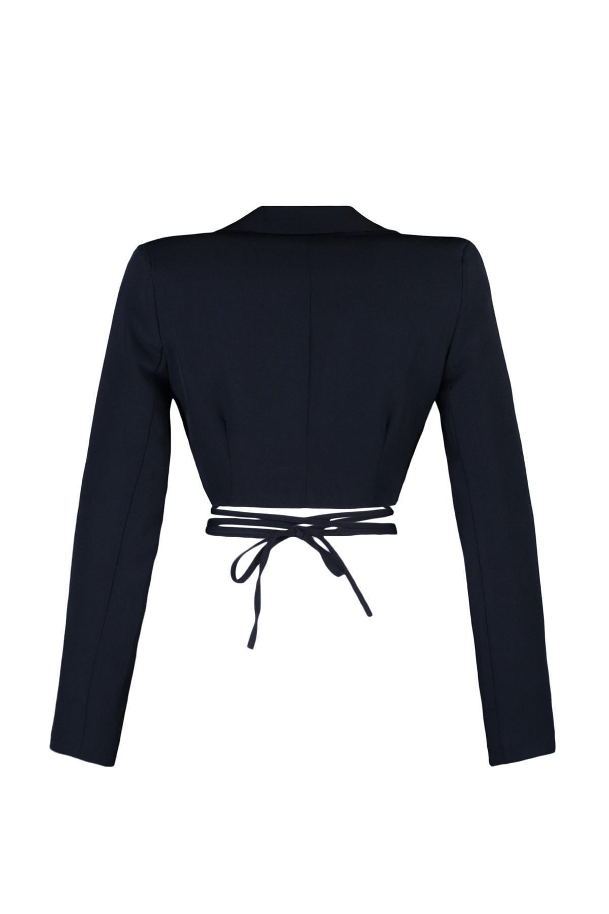 Black Lapel Collar Blazer, , large image number 8