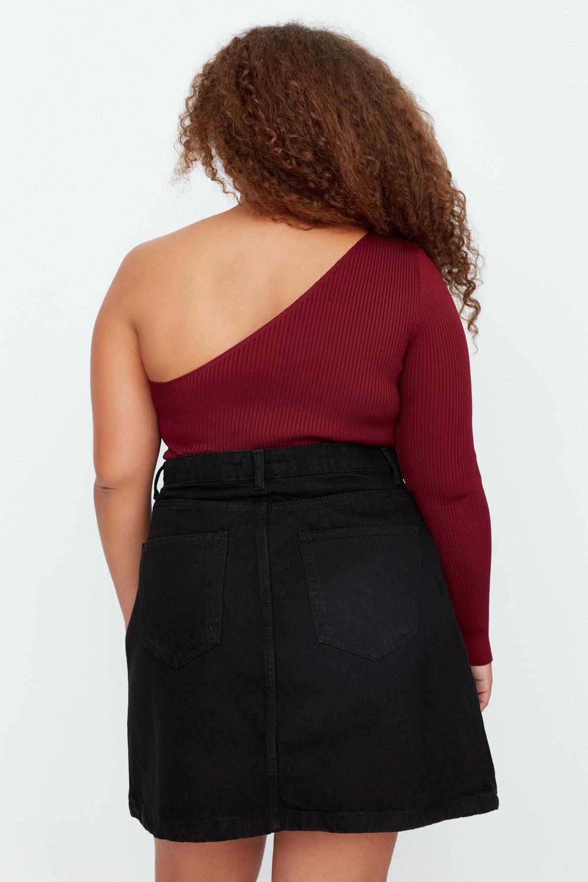 Black Plus Size Mini Skirt, , large image number 4