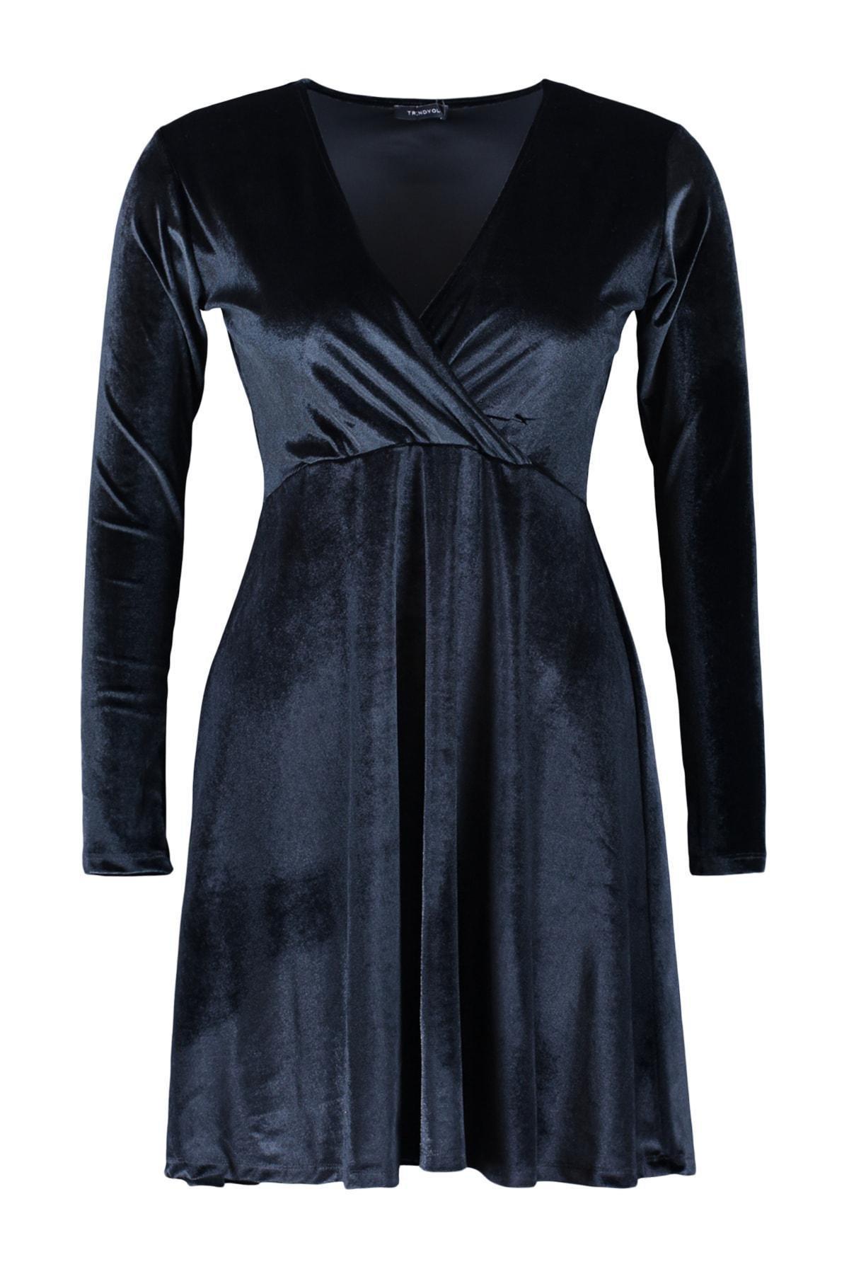 Black Skater Double-Breasted Plus Size Dress, , large image number 5