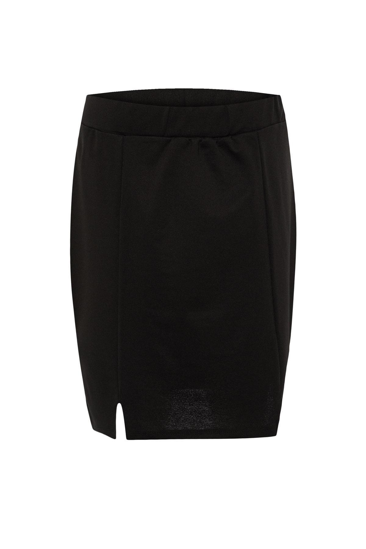 Black Mini Plus Size Pencil Skirt, , large image number 7