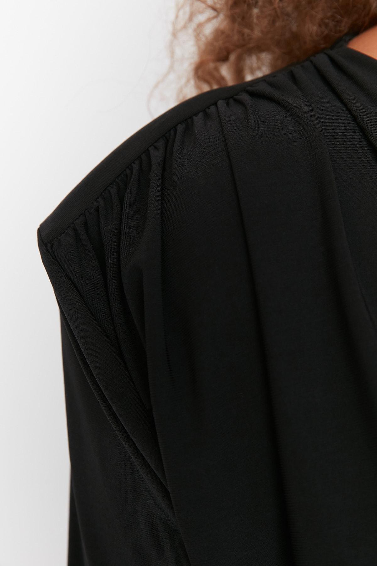 Black V-Neck Plus Size Bodysuit, , large image number 3