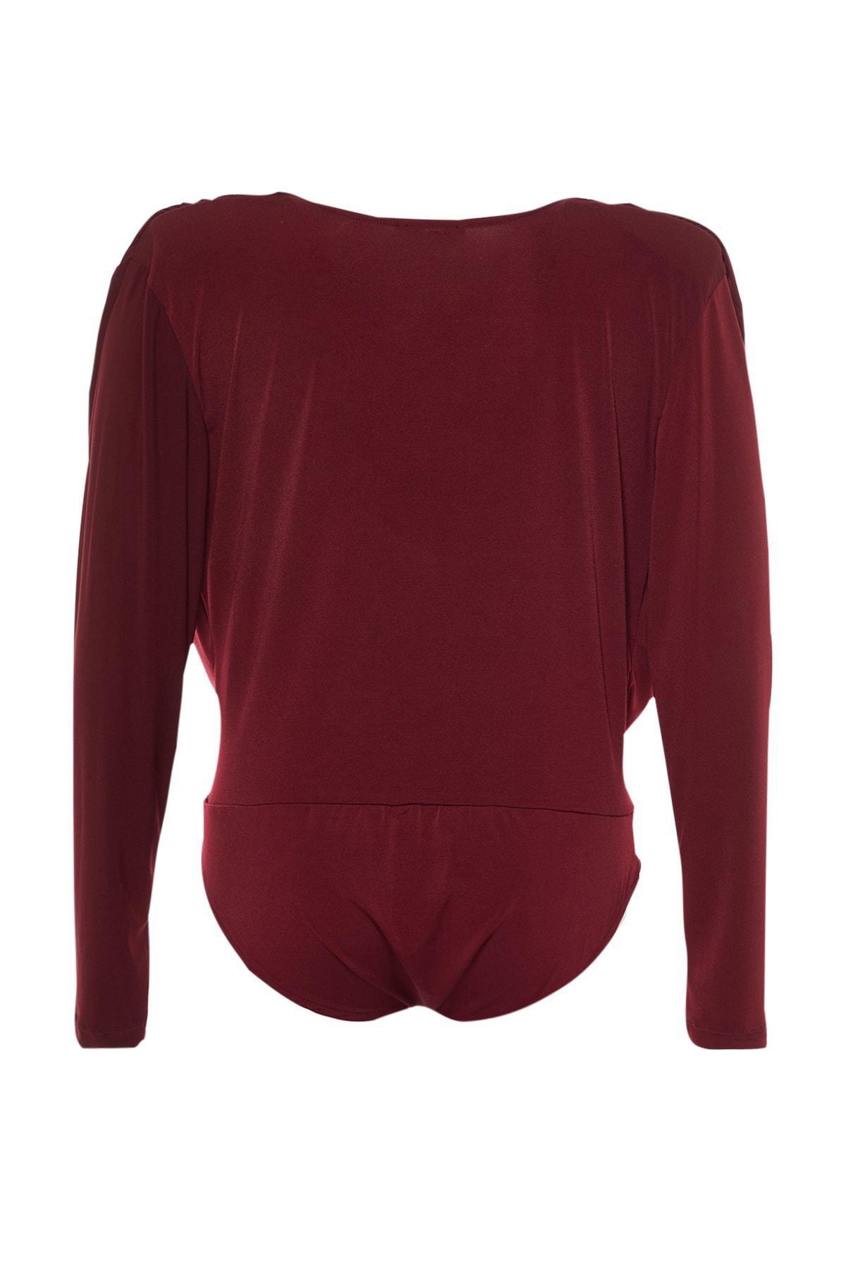 Burgundy Plus Size Bodysuit, , large image number 6