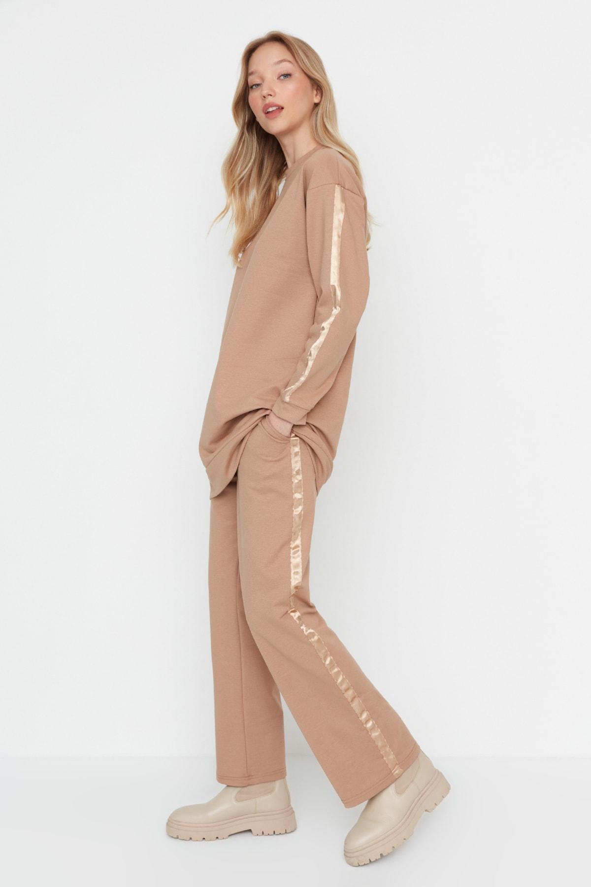 Beige Sweatsuit Co-Ord Set, , large image number 0
