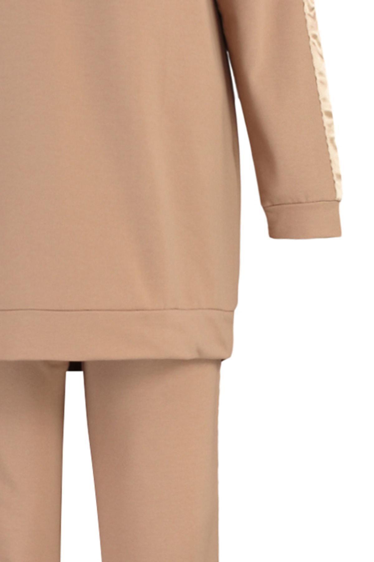 Beige Sweatsuit Co-Ord Set, , large image number 6