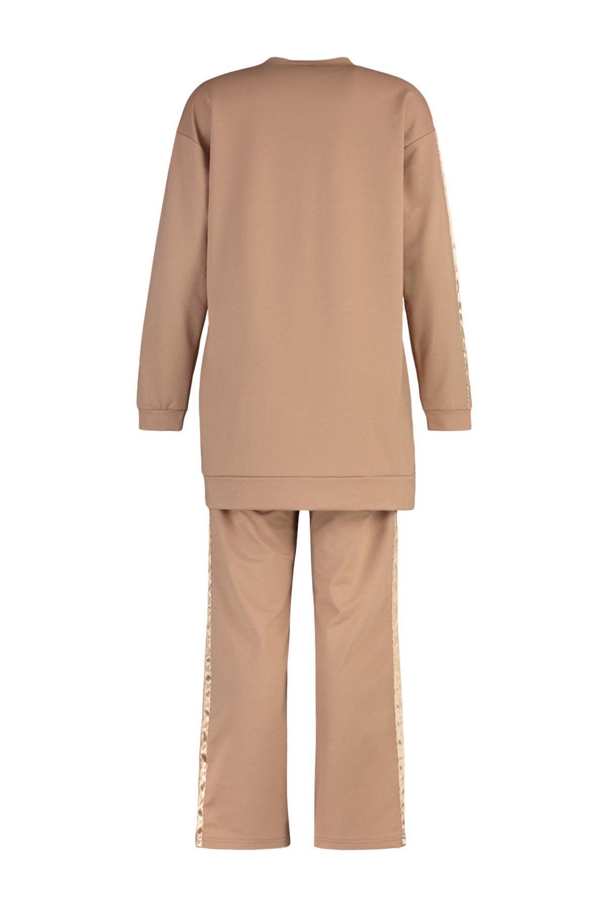 Beige Sweatsuit Co-Ord Set, , large image number 7