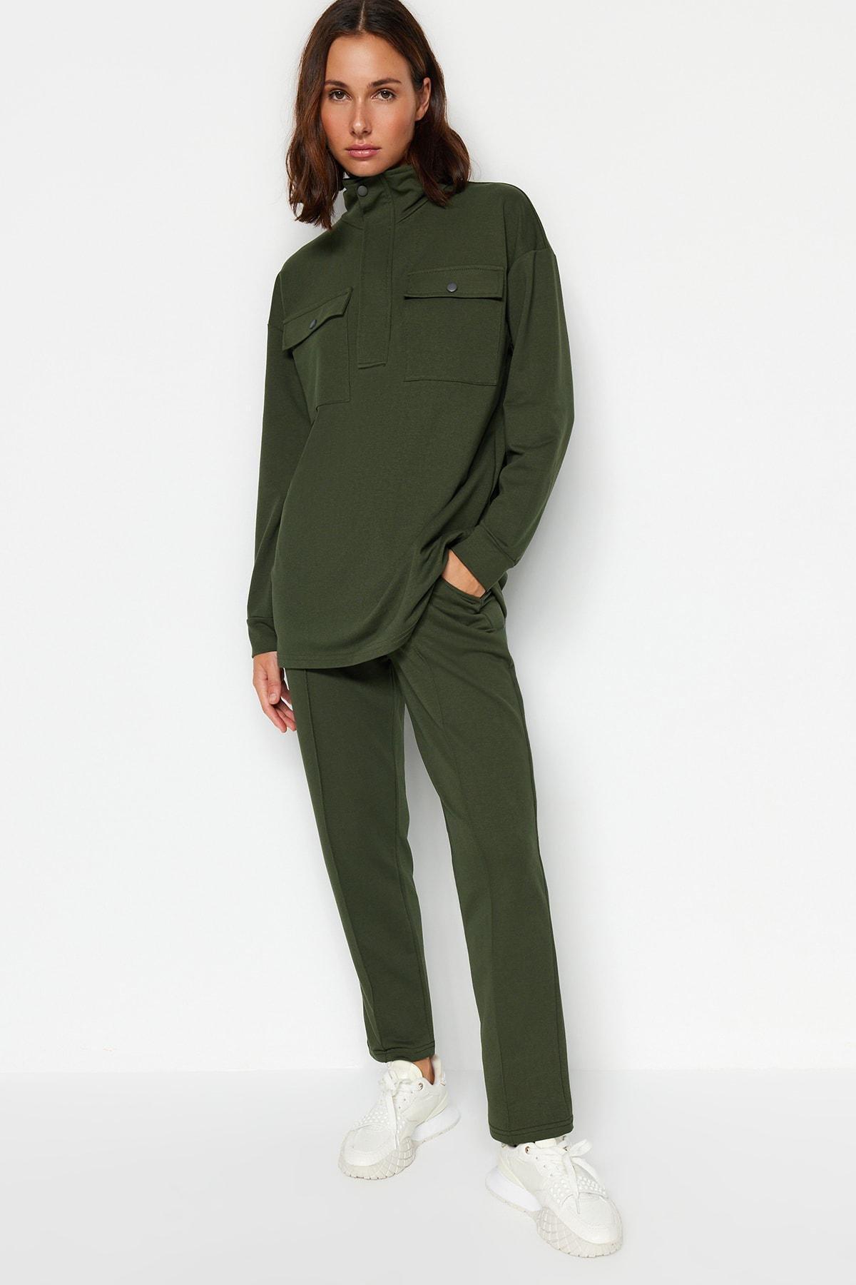 Green Detailed Knitted Co-Ord Set, , large image number 0