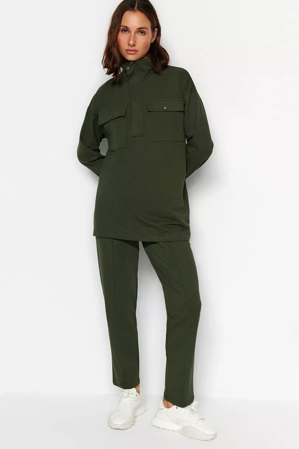Green Detailed Knitted Co-Ord Set, , large image number 3