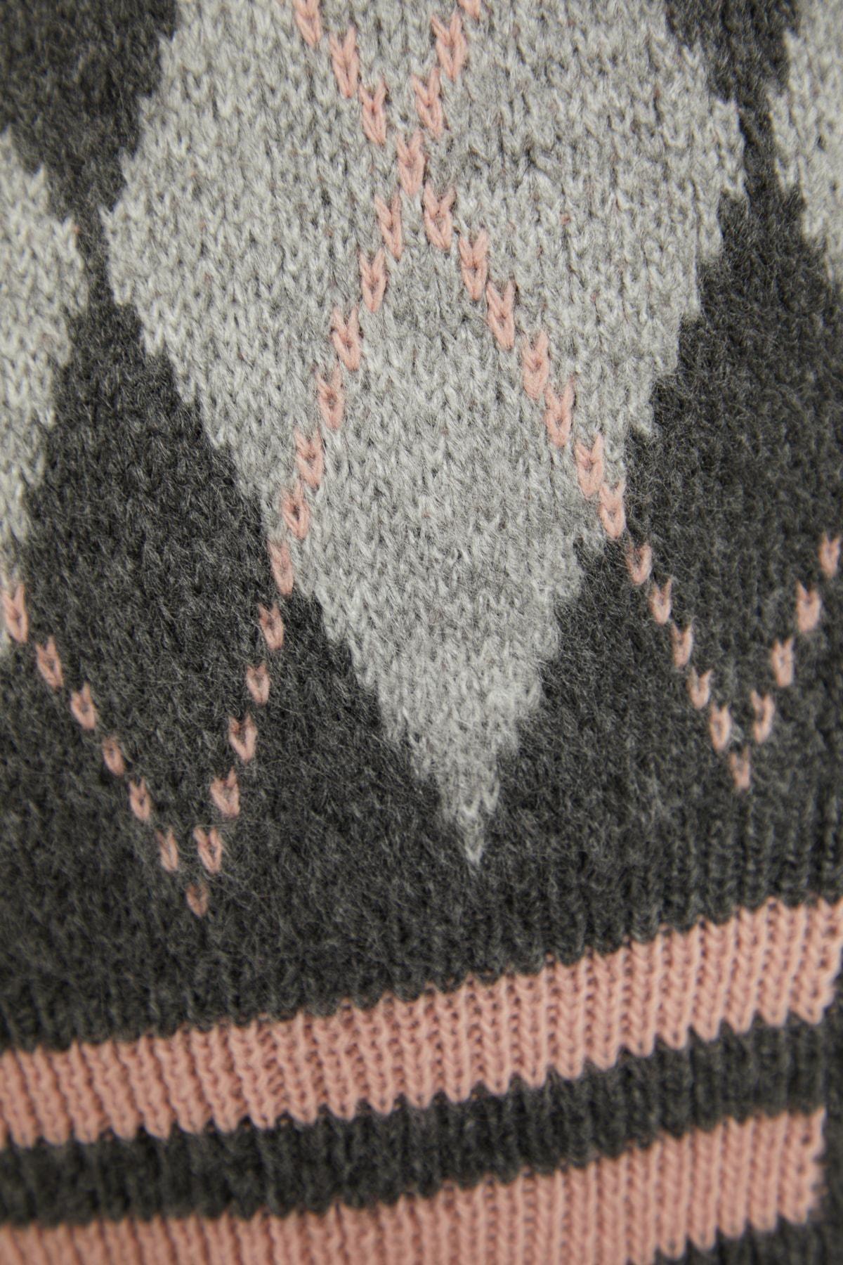 Gray Pattern Cardigan, , large image number 6