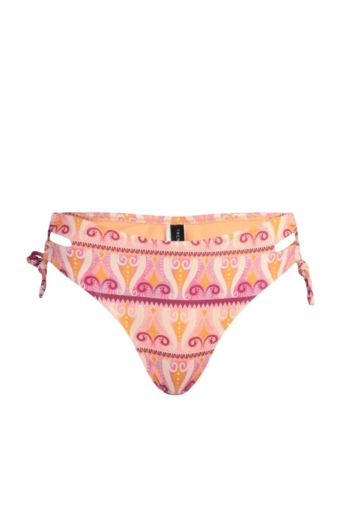 Multicolour Ethnic Pattern Bikini Bottom, Multicolor, medium