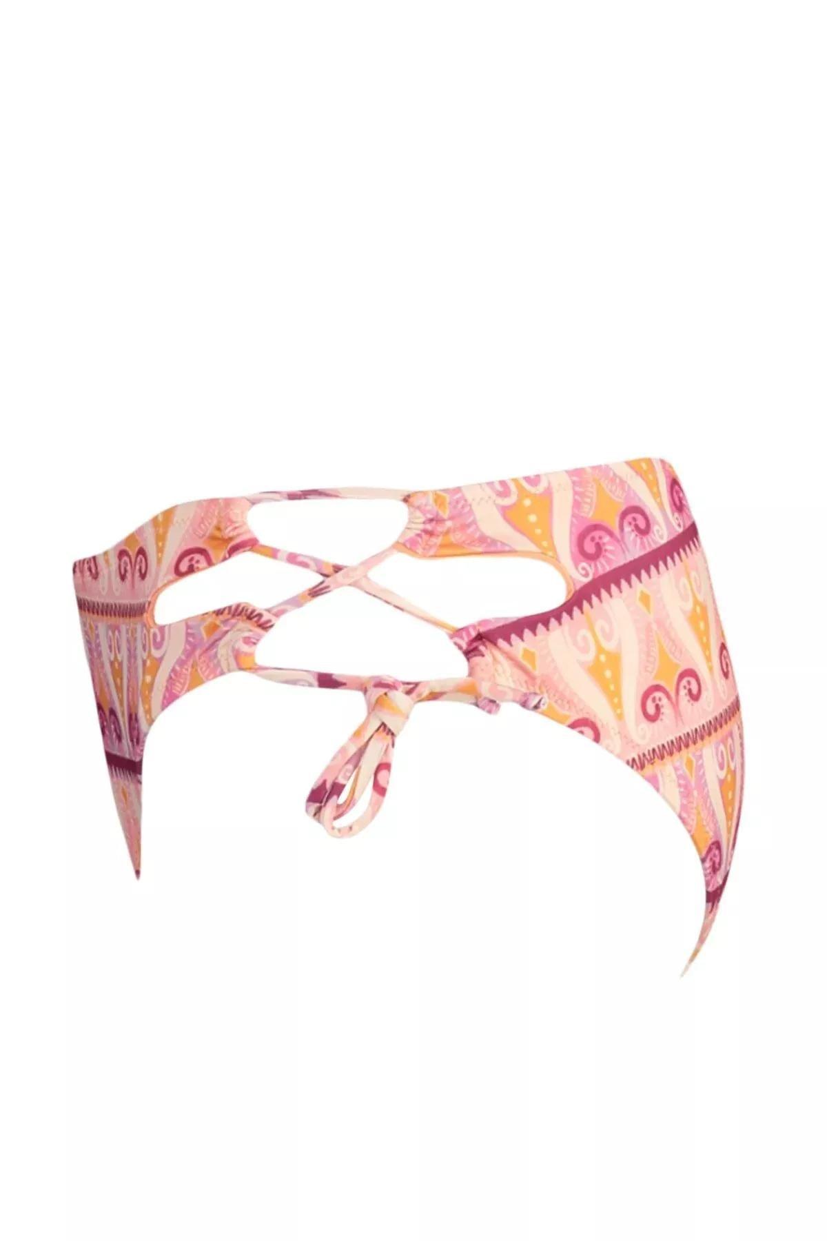 Multicolour Ethnic Pattern Bikini Bottom, Multicolor, medium