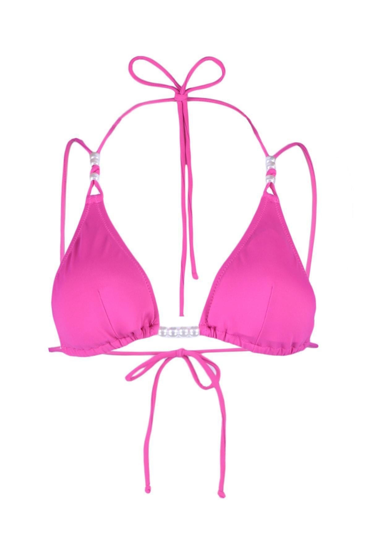 Trendyol - Pink Tringle Bikini Top