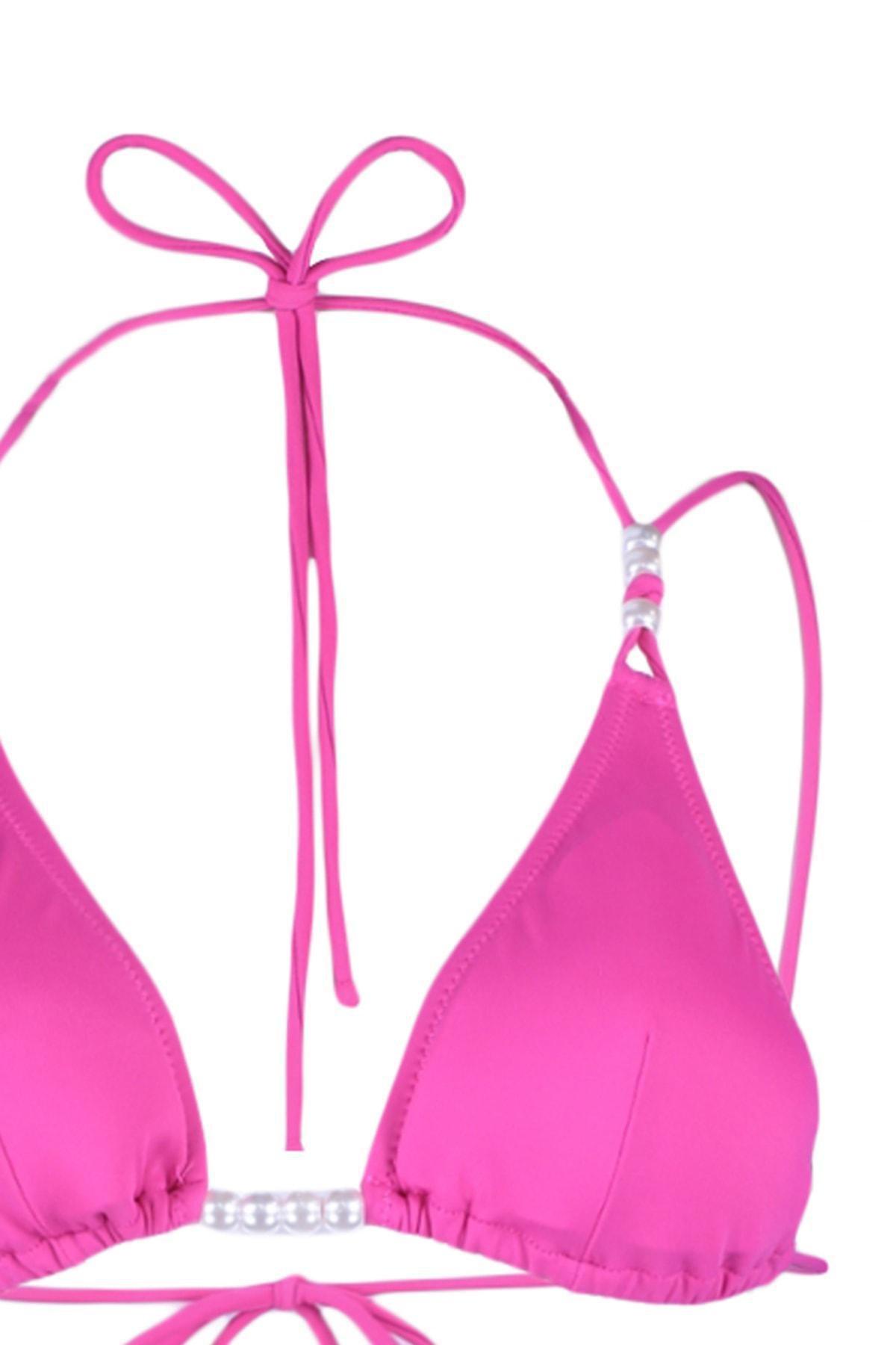 Trendyol - Pink Tringle Bikini Top
