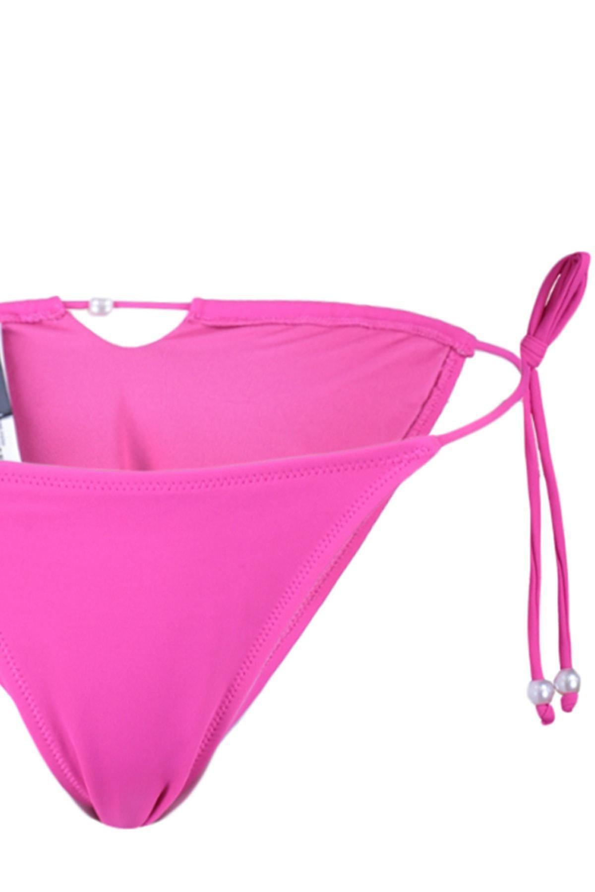 Trendyol - Pink Bead Tie Bikini Bottoms