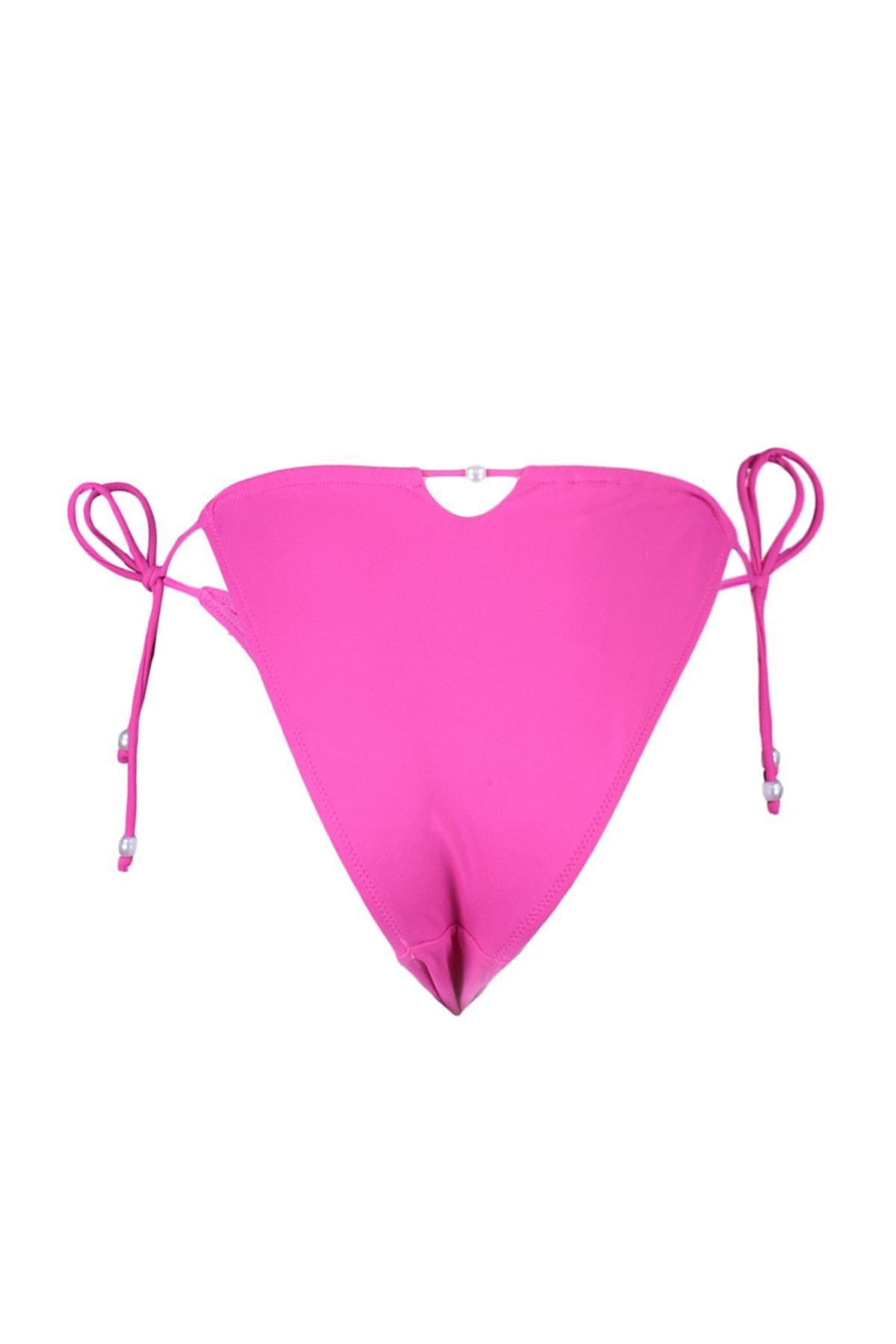Trendyol - Pink Bead Tie Bikini Bottoms