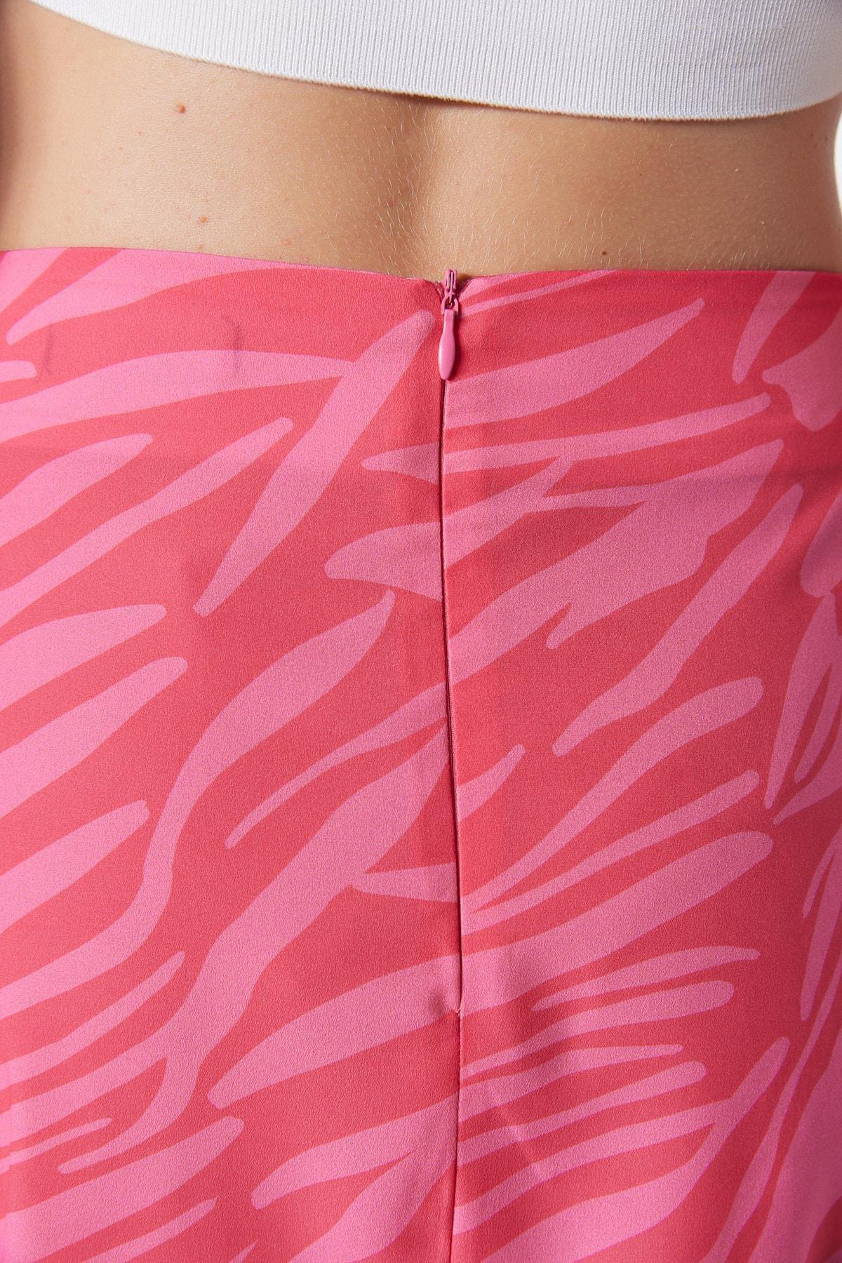 Pink Animal Print Midi Skirt, , large image number 4