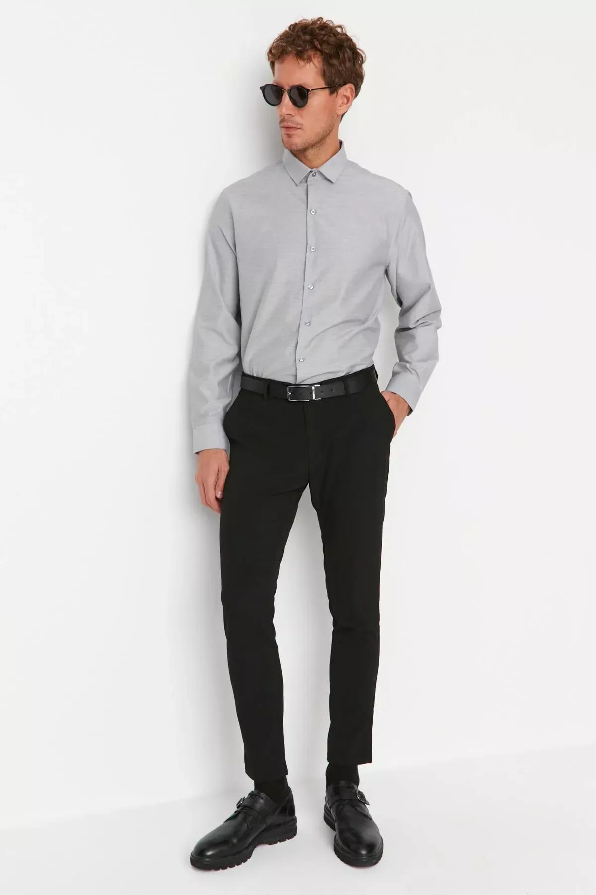 Black Slim Pants, Black, medium